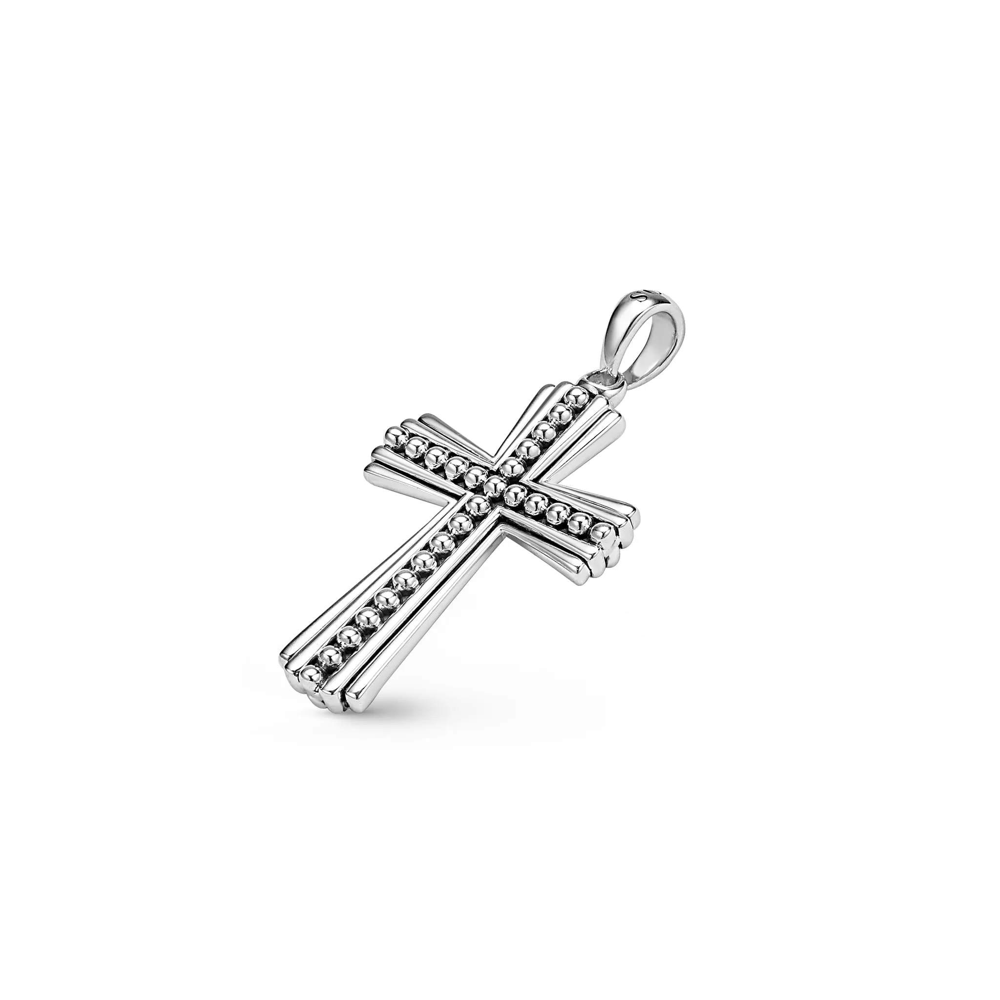 Anthem Silver Caviar Beaded Cross Amulet sold by LAGOS product image thumbnail 3