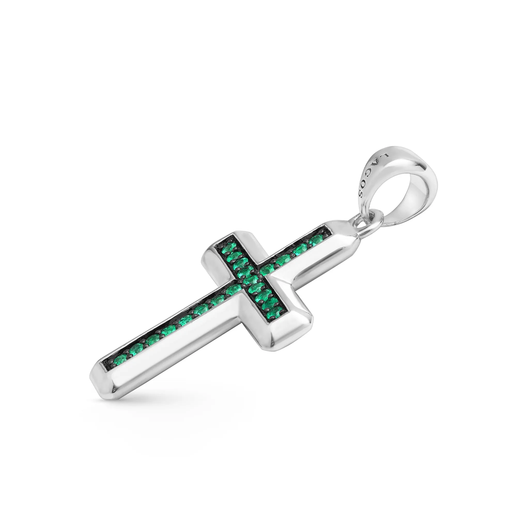 Anthem Sterling Silver and Emerald Cross Amulet sold by LAGOS product image thumbnail 3