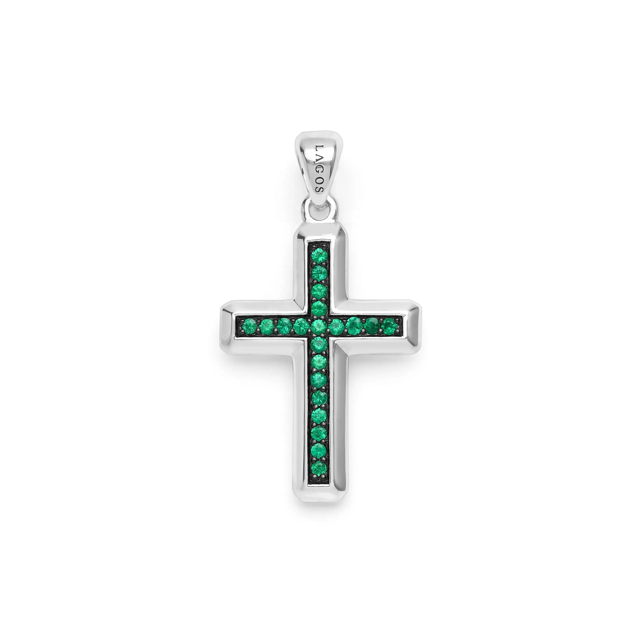 Anthem Sterling Silver and Emerald Cross Amulet sold by LAGOS