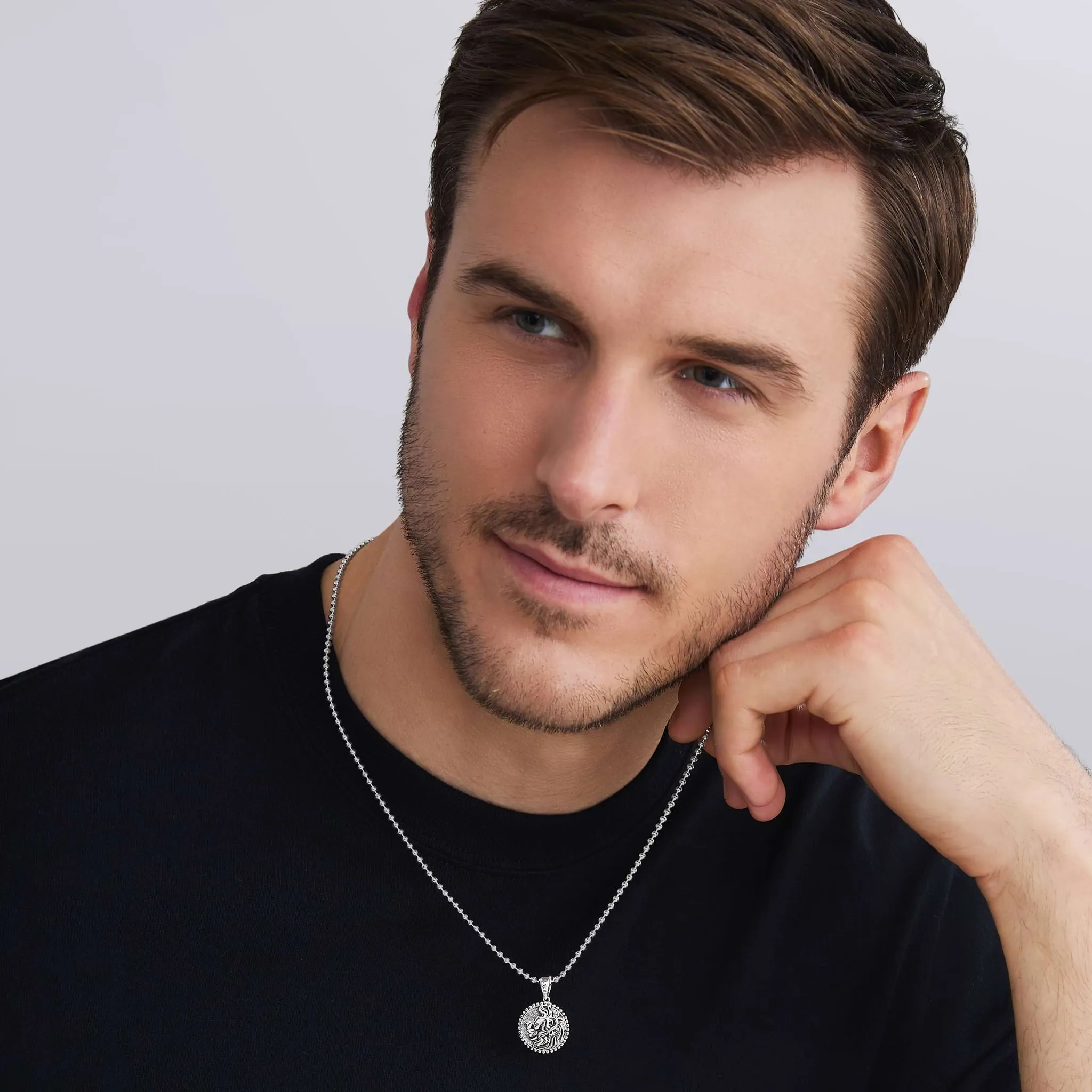 Anthem Small Silver Lion Circle Amulet sold by LAGOS product image thumbnail 2