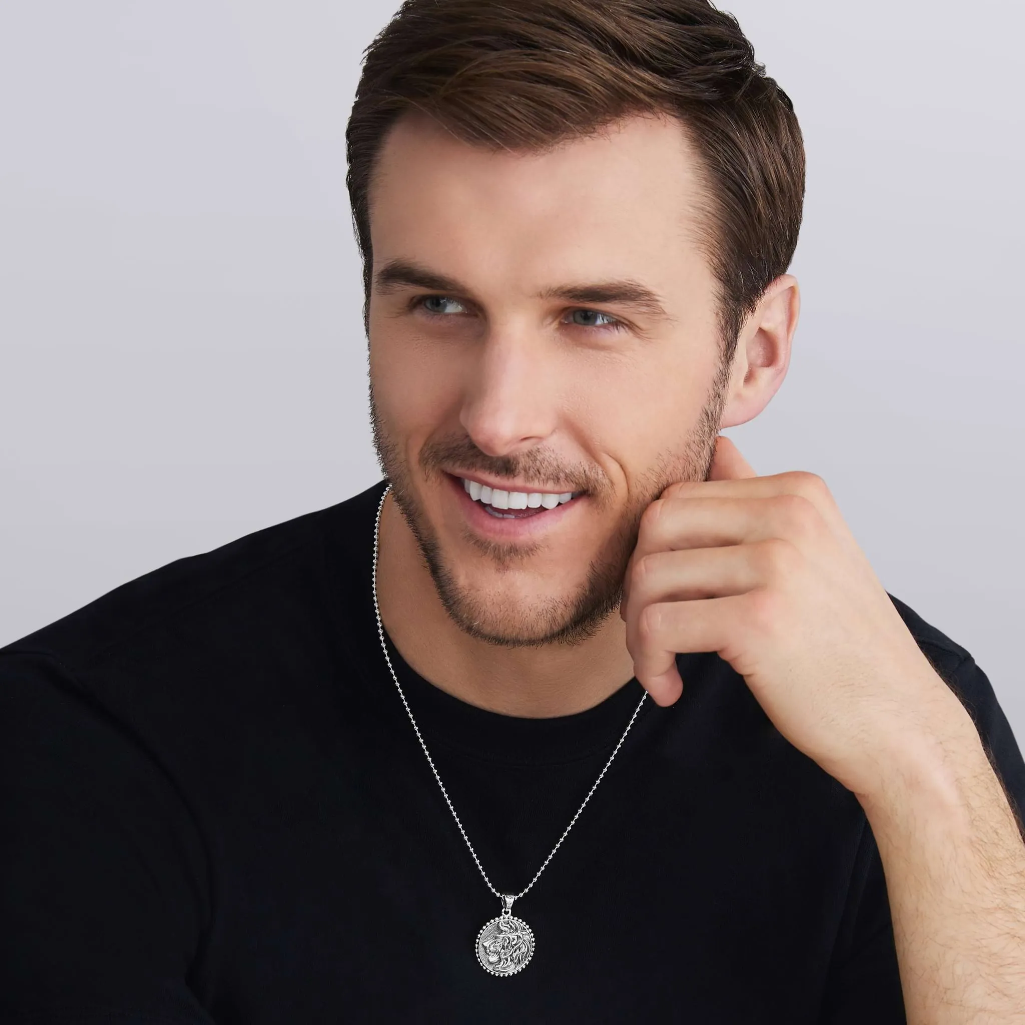 Anthem Silver Lion Circle Amulet sold by LAGOS product image thumbnail 2