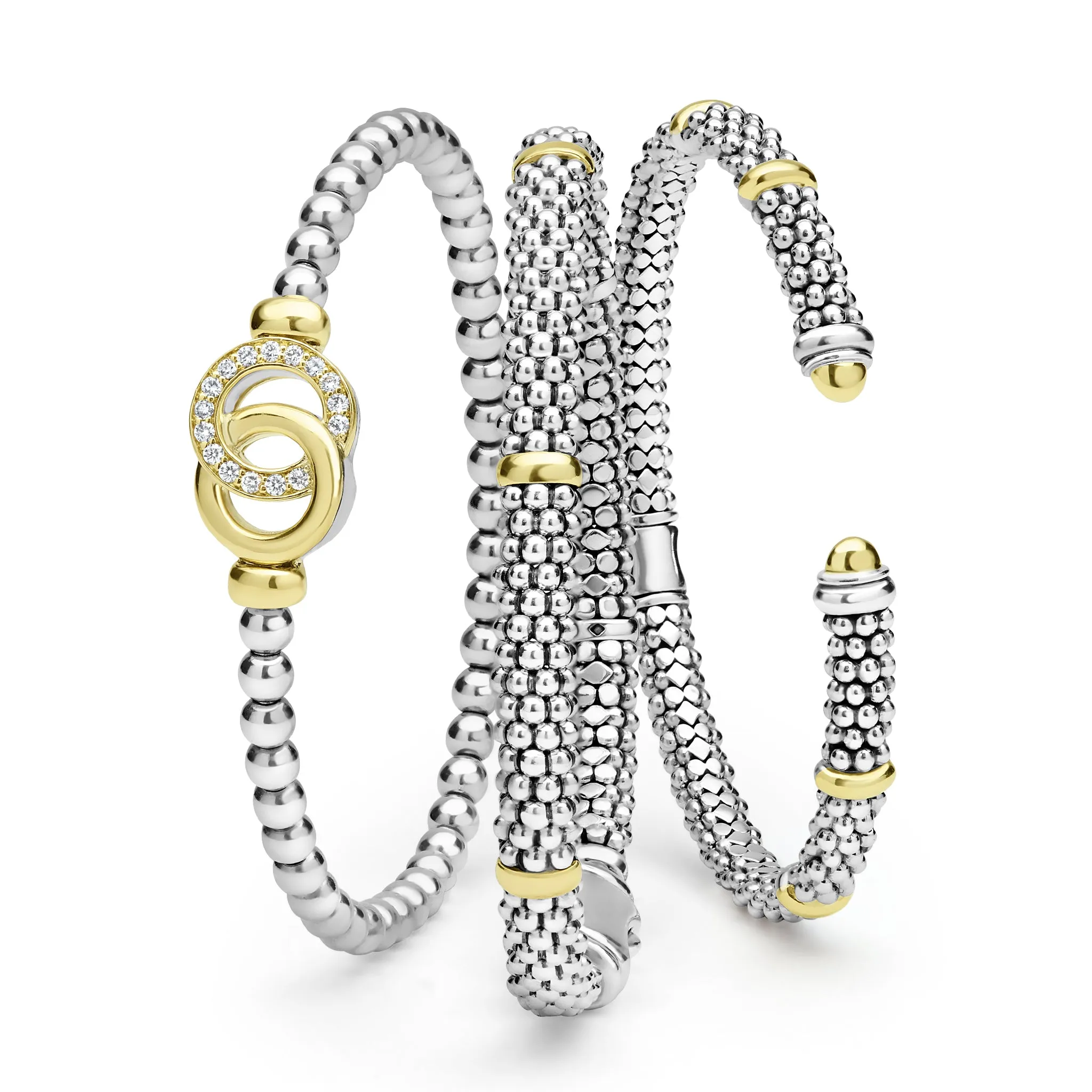 Signature Caviar Two-Tone Caviar Diamond Bracelet Gift Set sold by LAGOS
