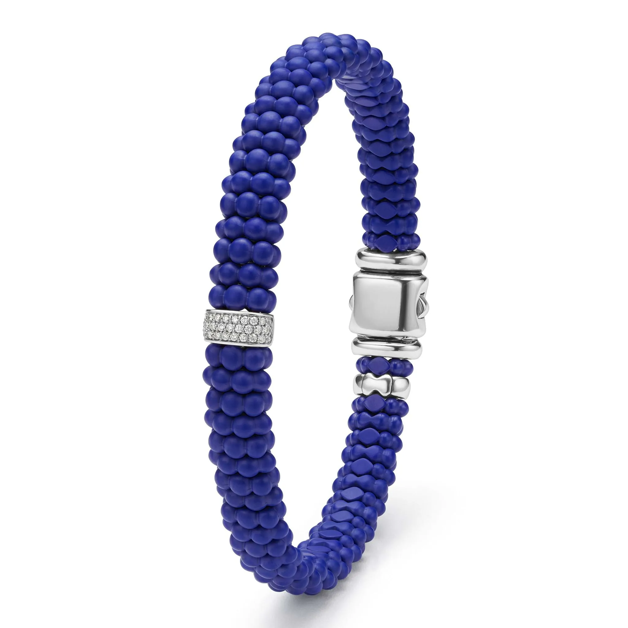 Blue Caviar Single Station Matte Blue Ceramic Diamond Bracelet | 9mm sold by LAGOS product image thumbnail 5
