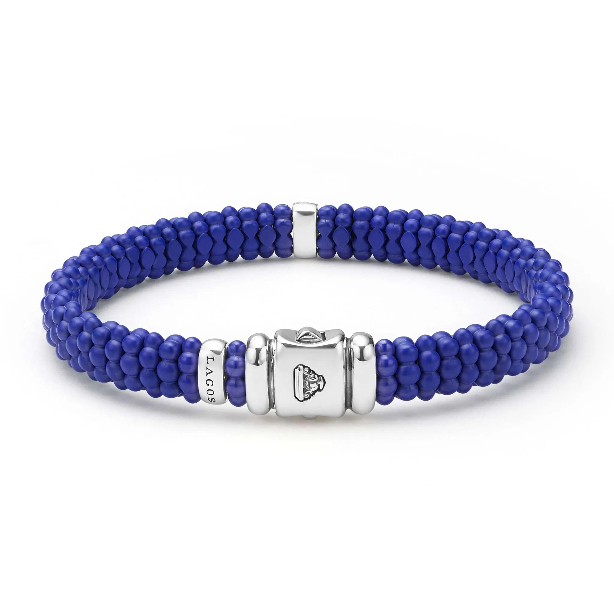 Blue Caviar Single Station Matte Blue Ceramic Diamond Bracelet | 9mm sold by LAGOS product image thumbnail 4