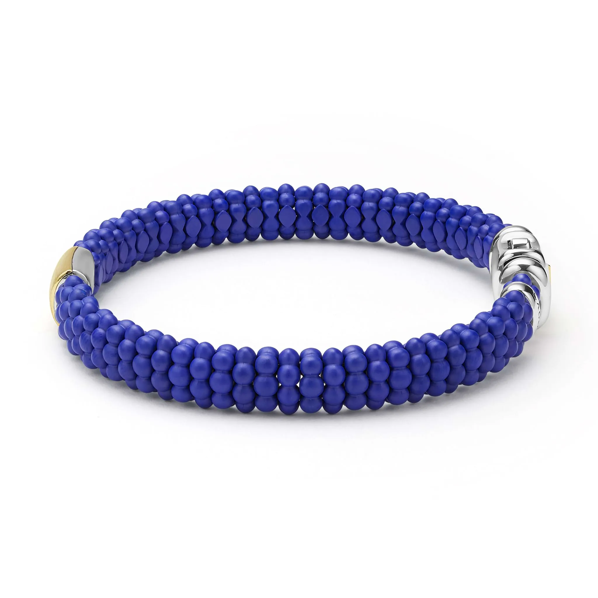 Blue Caviar 18K Gold Matte Blue Ceramic Beaded Bracelet | 9mm sold by LAGOS product image thumbnail 3