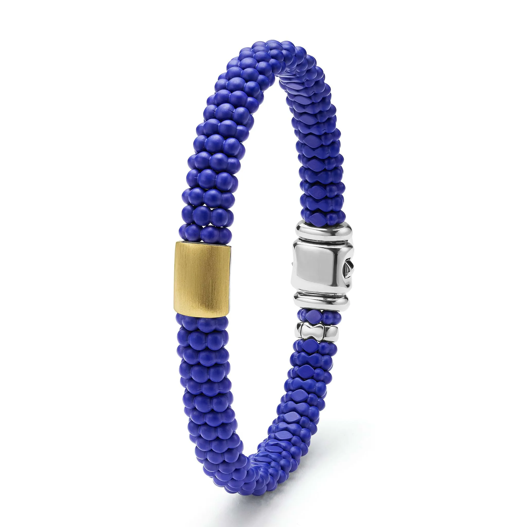 Blue Caviar 18K Gold Matte Blue Ceramic Beaded Bracelet | 9mm sold by LAGOS product image thumbnail 5