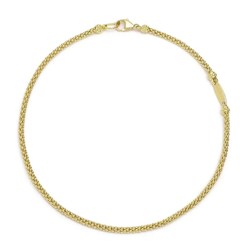 Anthem 18K Gold Caviar Bracelet | 2mm sold by LAGOS