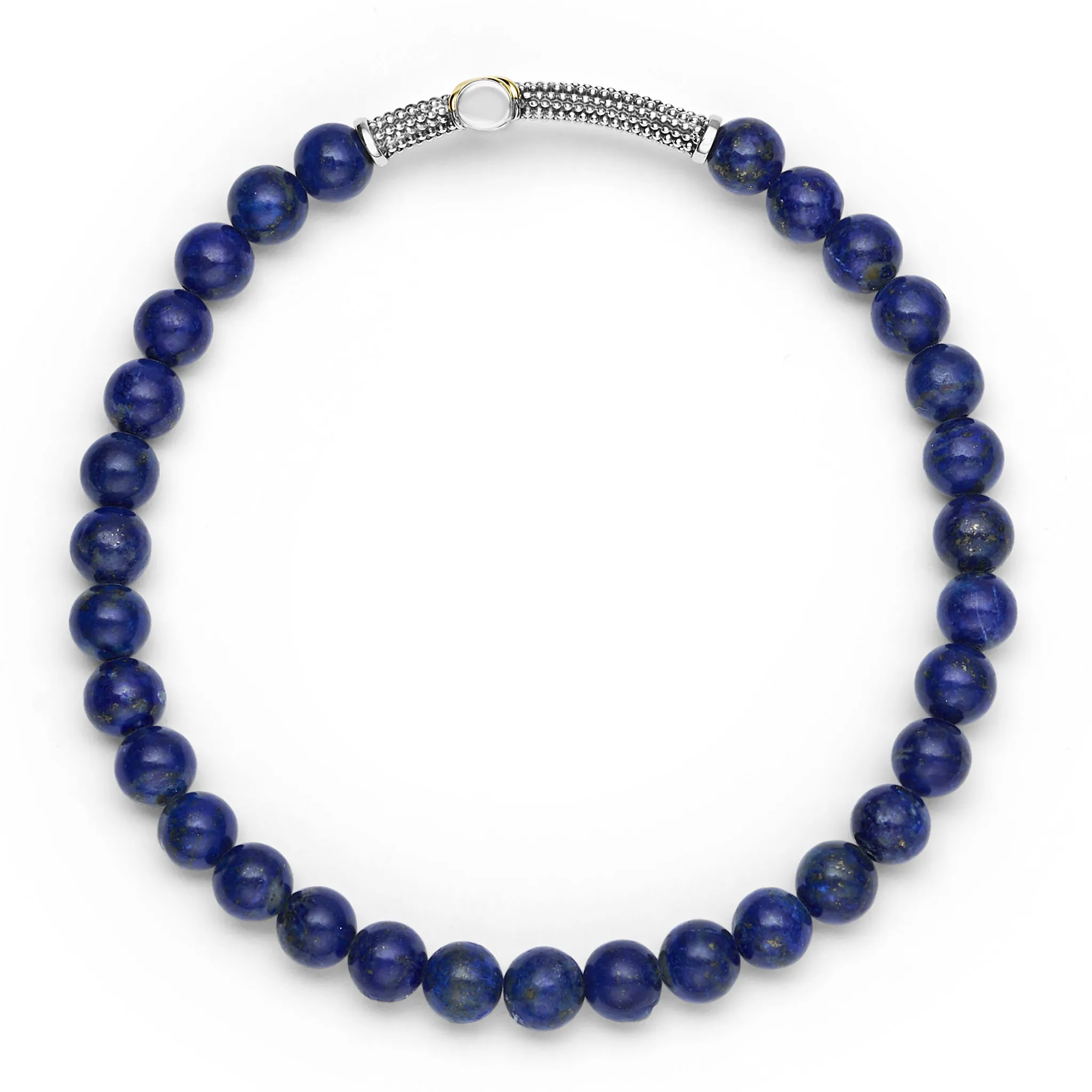 Anthem Two-Tone Caviar Cross Lapis Stretch Bracelet sold by LAGOS product image thumbnail 3