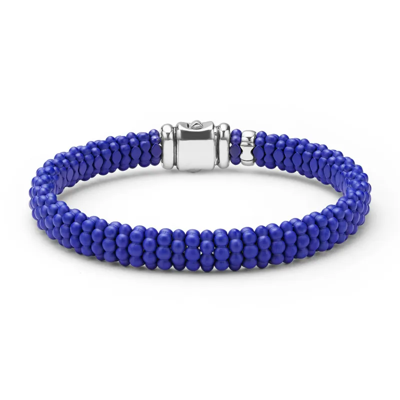 Blue Caviar Matte Blue Ceramic Beaded Bracelet | 9mm sold by LAGOS