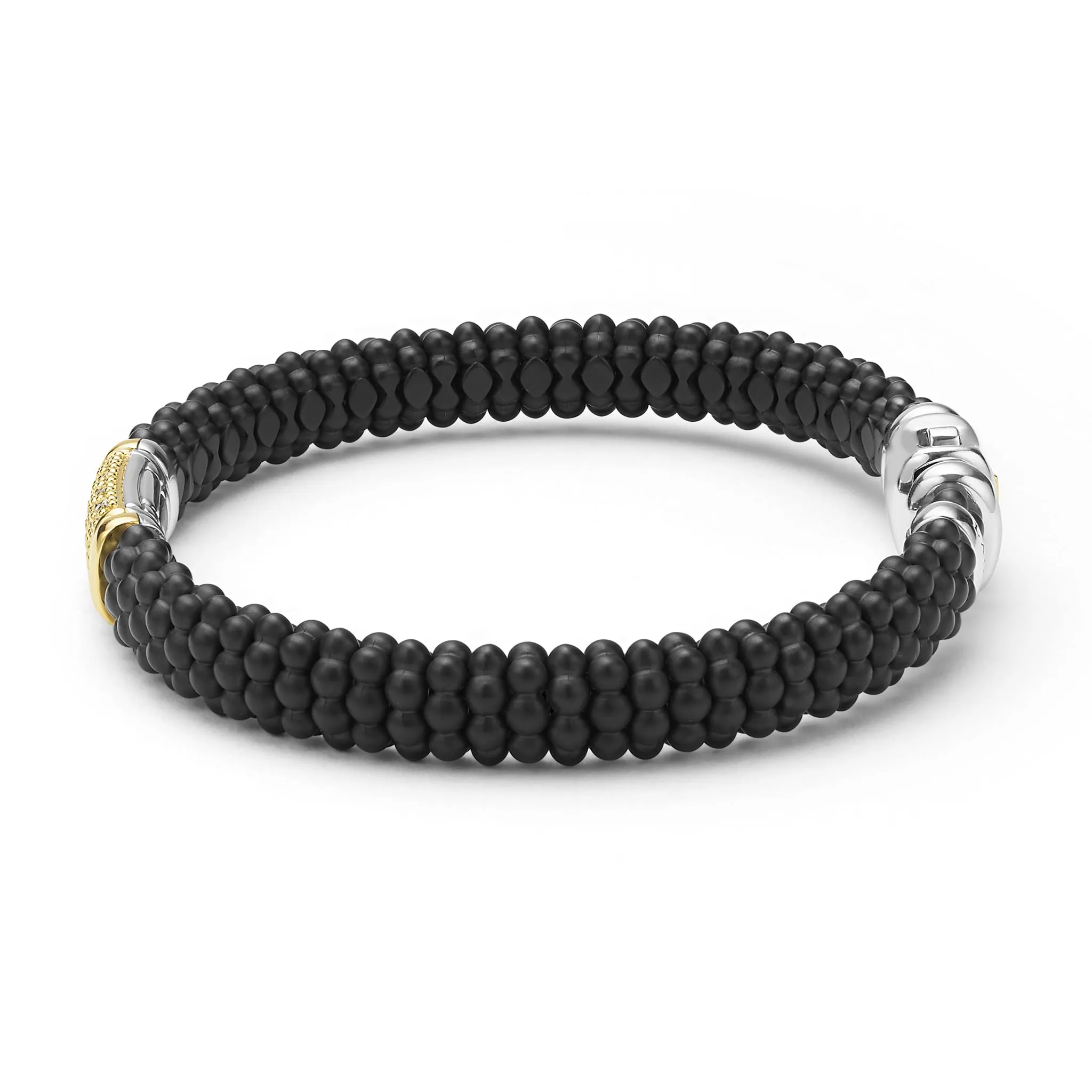 Black Caviar Two-Tone Matte Black Ceramic Diamond Bracelet | 9mm sold by LAGOS product image thumbnail 3
