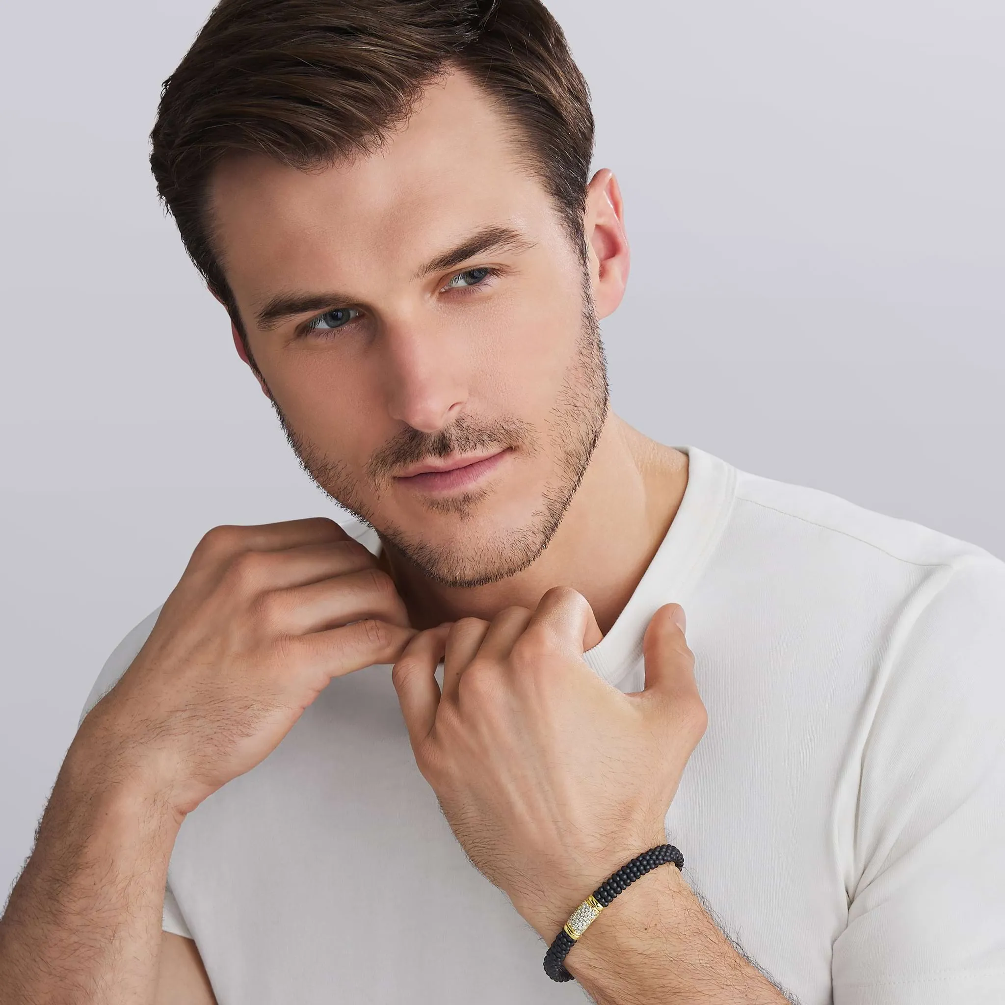 Black Caviar Two-Tone Matte Black Ceramic Diamond Bracelet | 9mm sold by LAGOS product image thumbnail 2