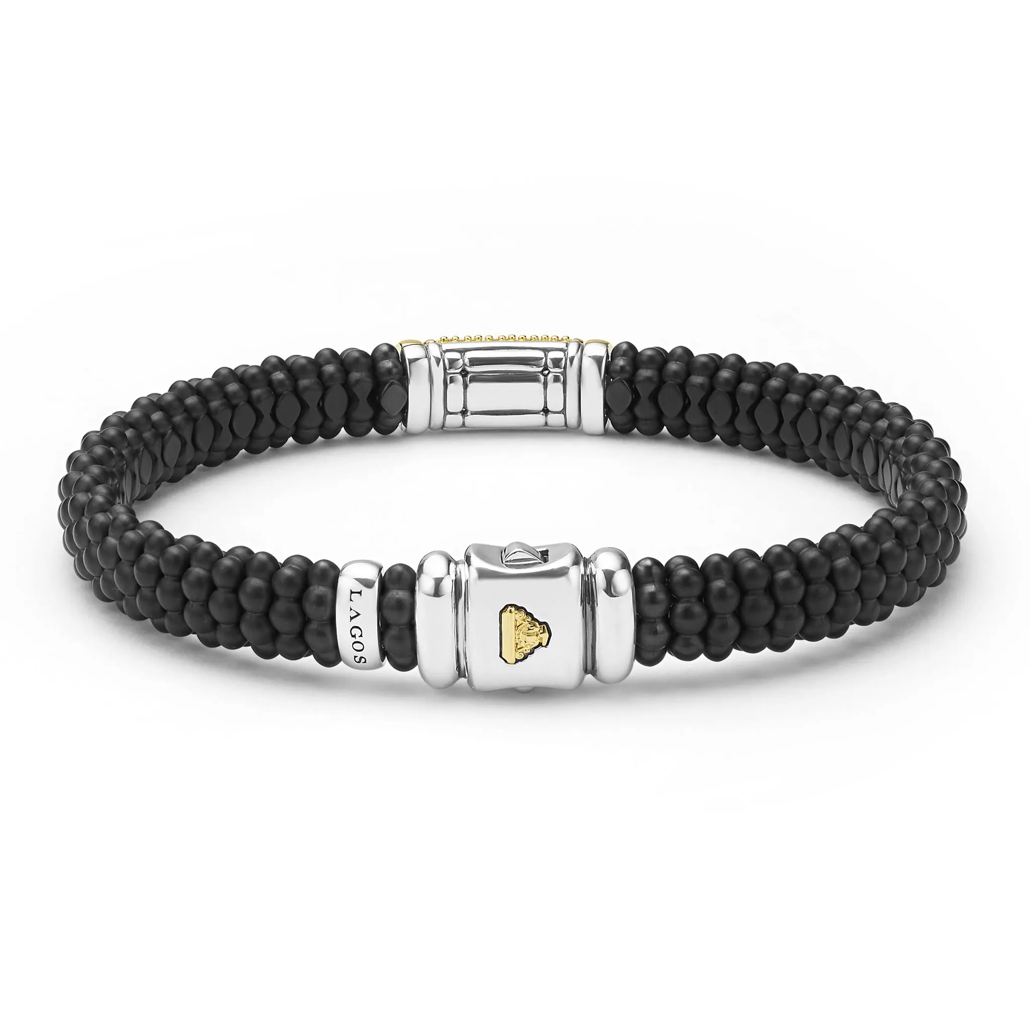 Black Caviar Two-Tone Matte Black Ceramic Diamond Bracelet | 9mm sold by LAGOS product image thumbnail 4
