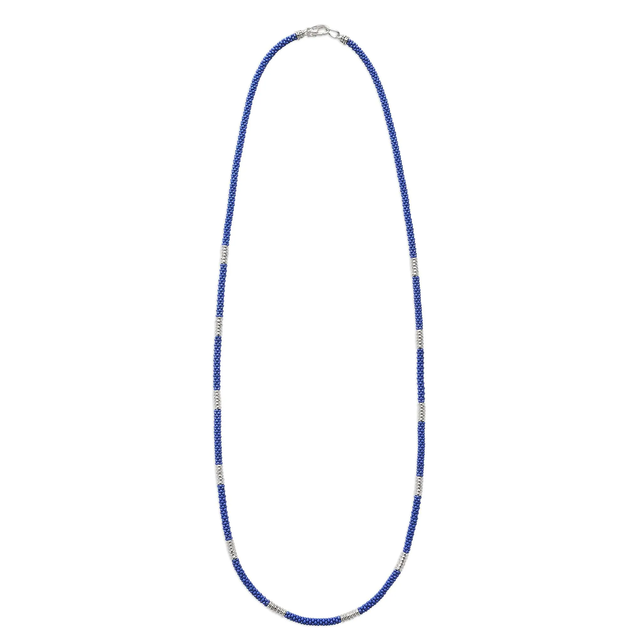 Blue Caviar Silver Station Matte Blue Caviar Beaded Ceramic Necklace sold by LAGOS product image thumbnail 3