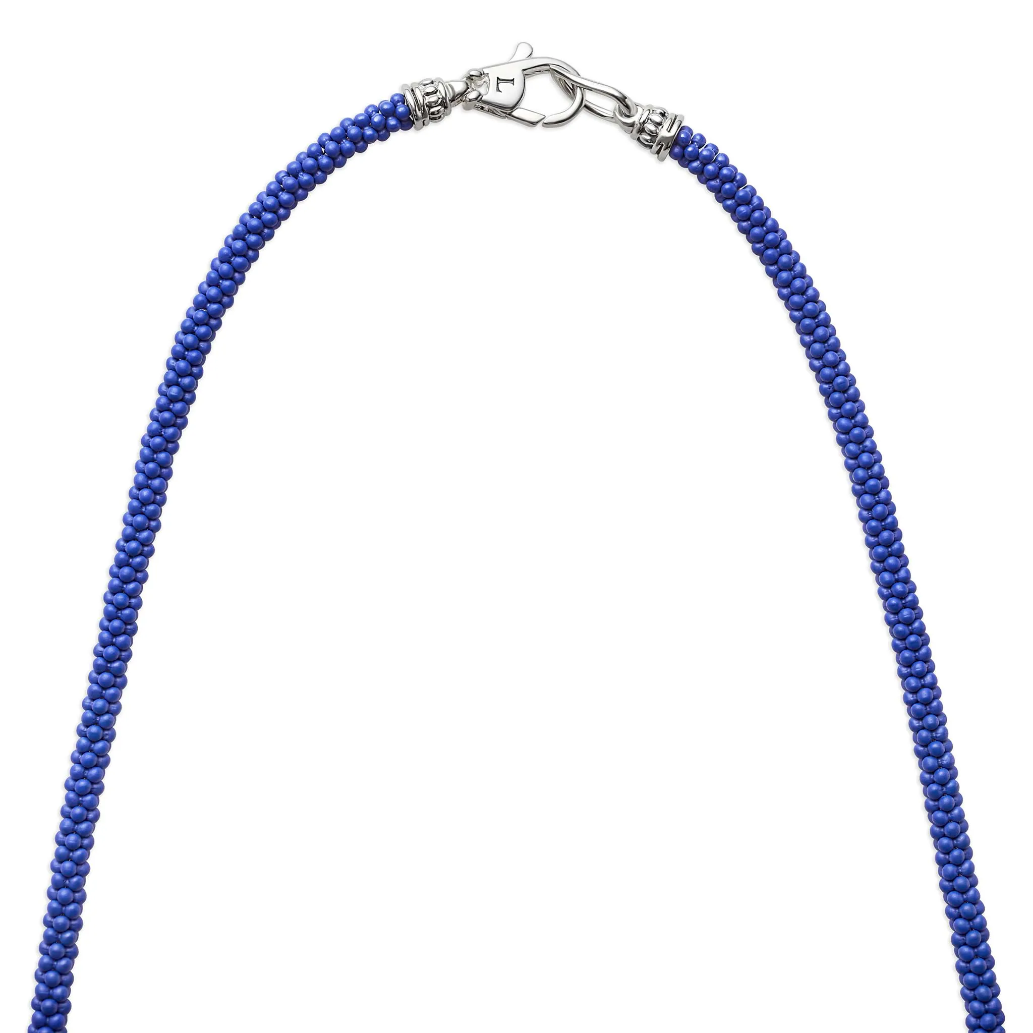 Blue Caviar Silver Station Matte Blue Caviar Beaded Ceramic Necklace sold by LAGOS product image thumbnail 5