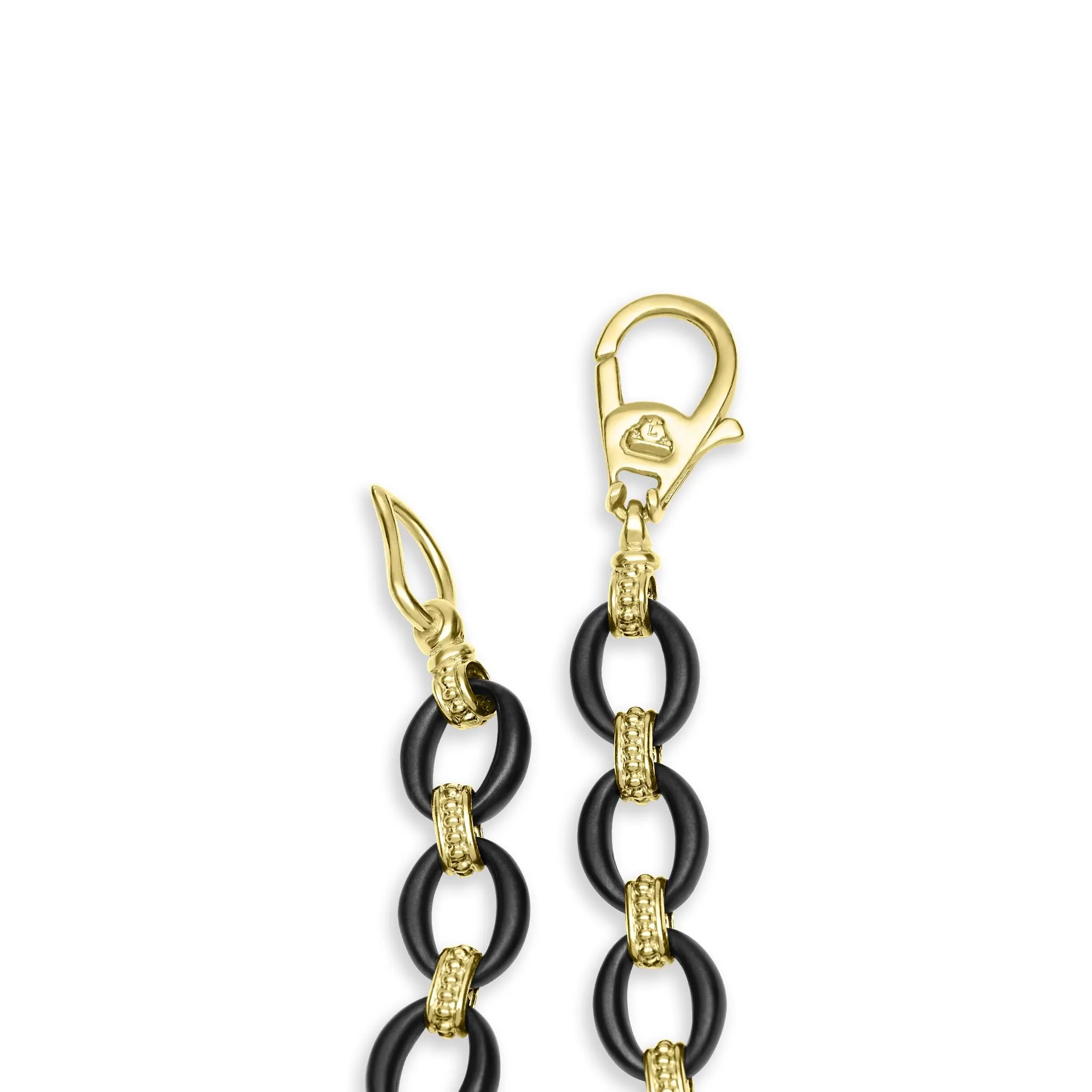 Anthem 18K Gold Matte Black Ceramic Oval Link Necklace sold by LAGOS product image thumbnail 5