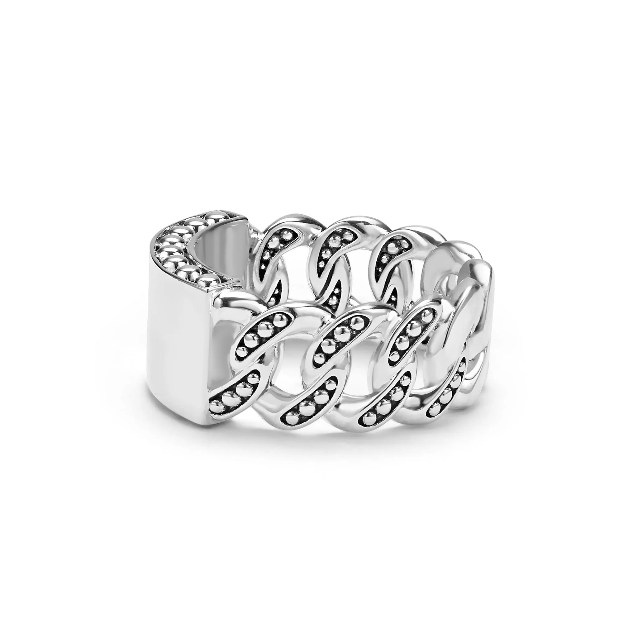 Anthem Silver Engravable Curb Link Ring sold by LAGOS product image thumbnail 3