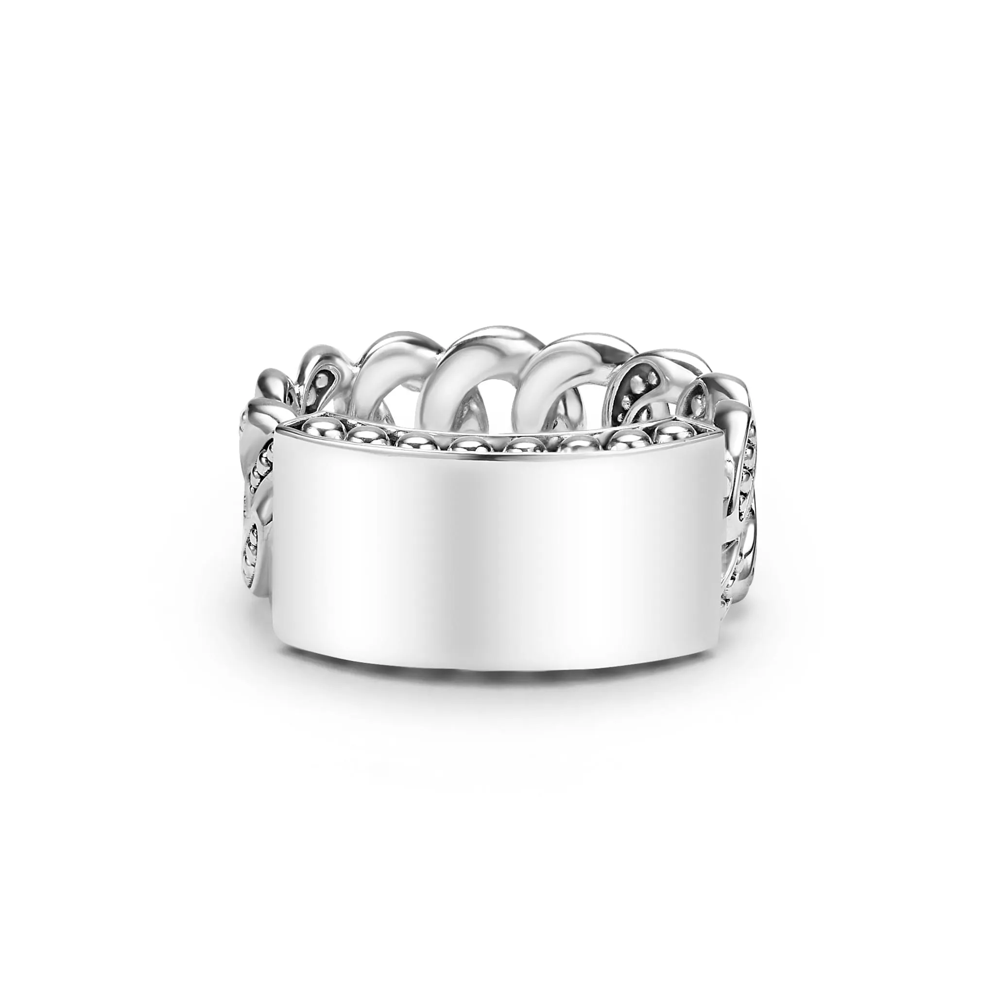 Anthem Silver Engravable Curb Link Ring sold by LAGOS product image thumbnail 5