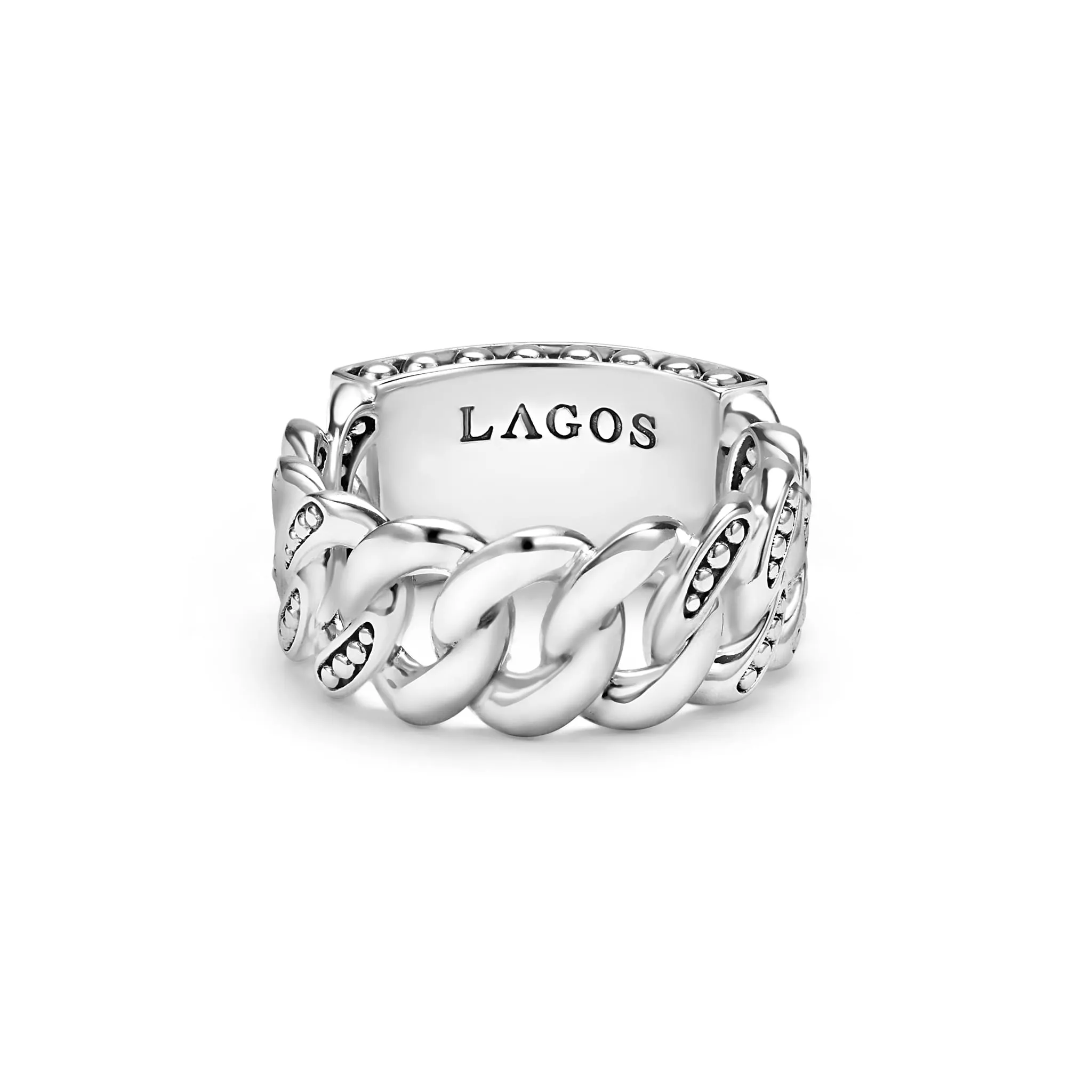 Anthem Silver Engravable Curb Link Ring sold by LAGOS product image thumbnail 4