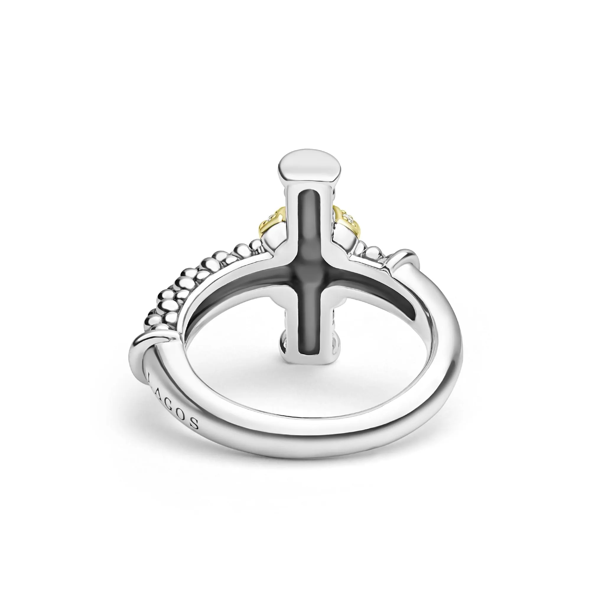 Anthem Two-Tone Diamond Cross Band Ring sold by LAGOS product image thumbnail 5