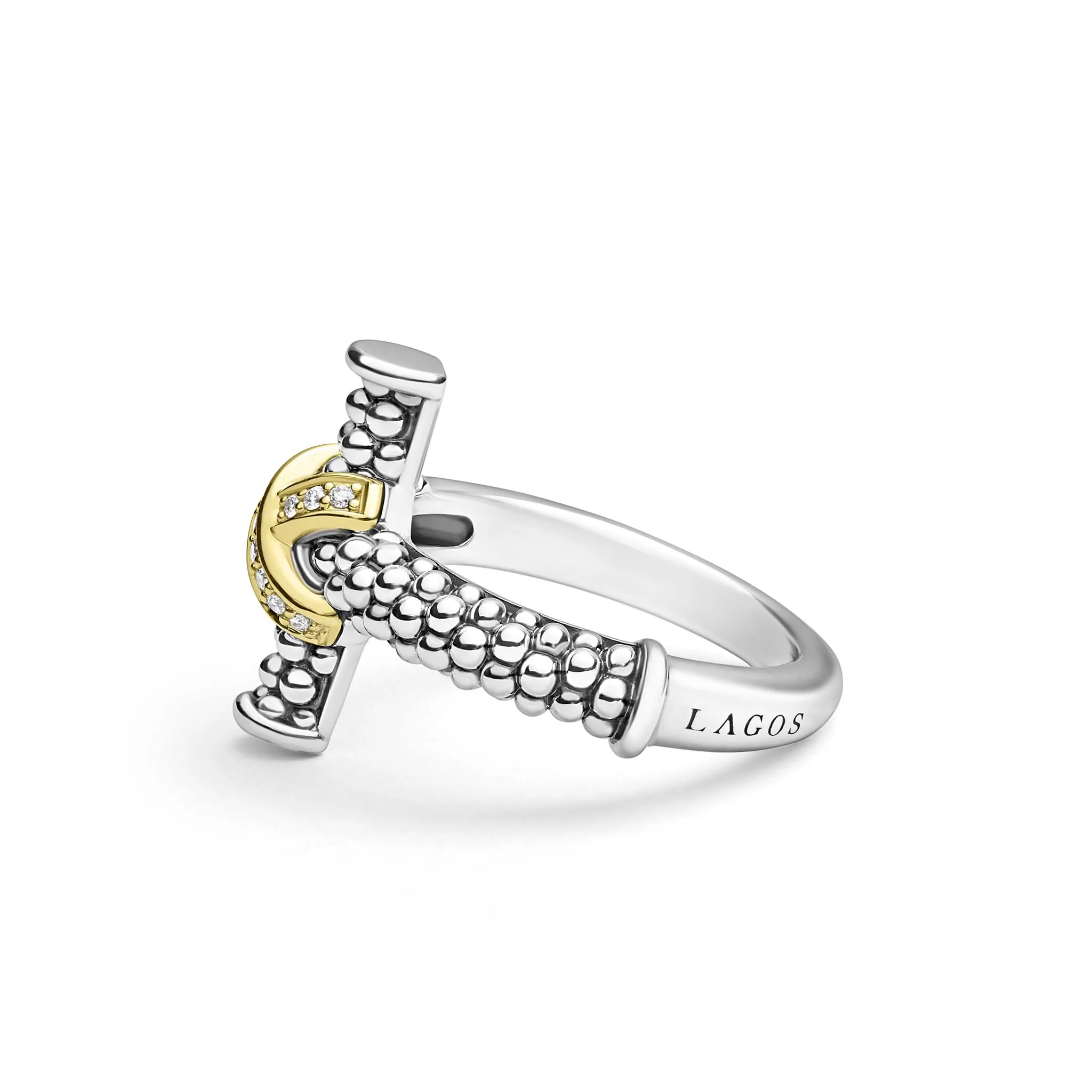 Anthem Two-Tone Diamond Cross Band Ring sold by LAGOS product image thumbnail 4
