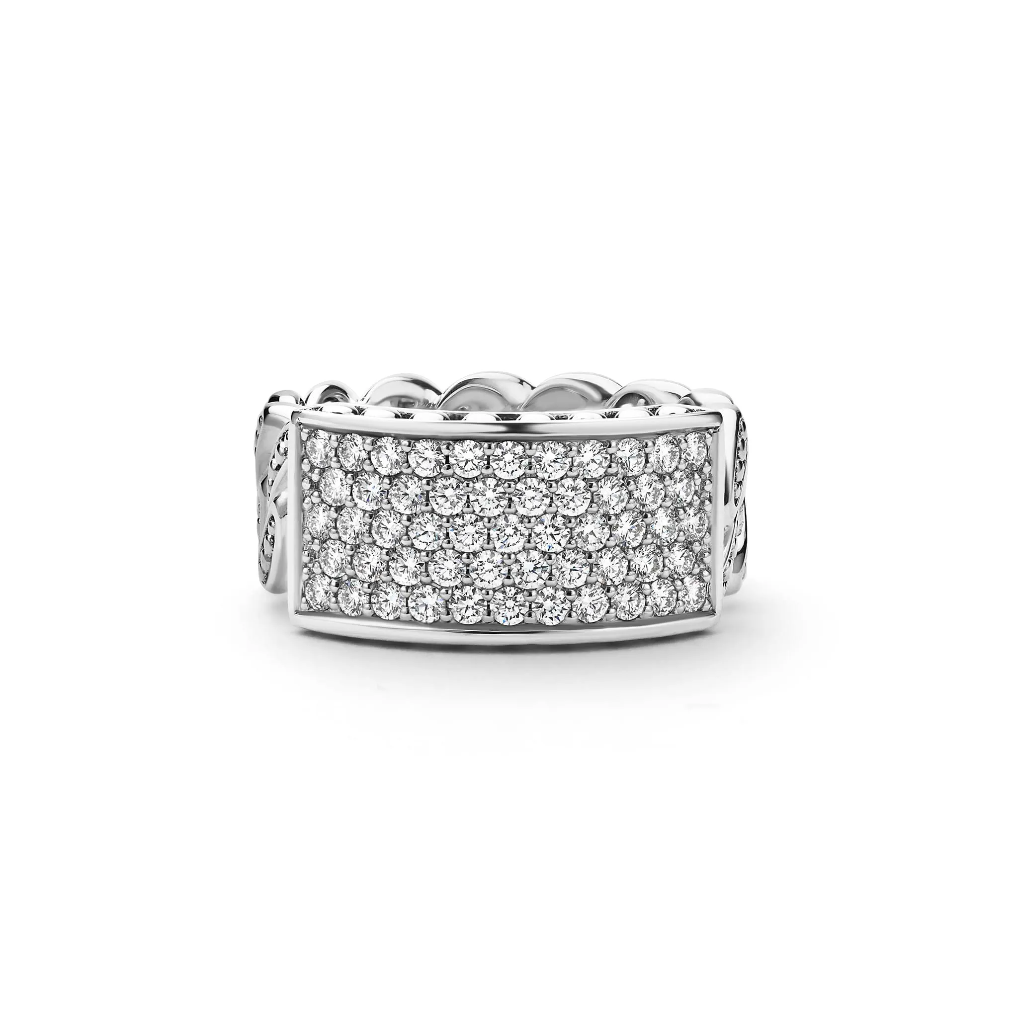 Anthem Silver Curb Link Diamond Ring sold by LAGOS product image thumbnail 5
