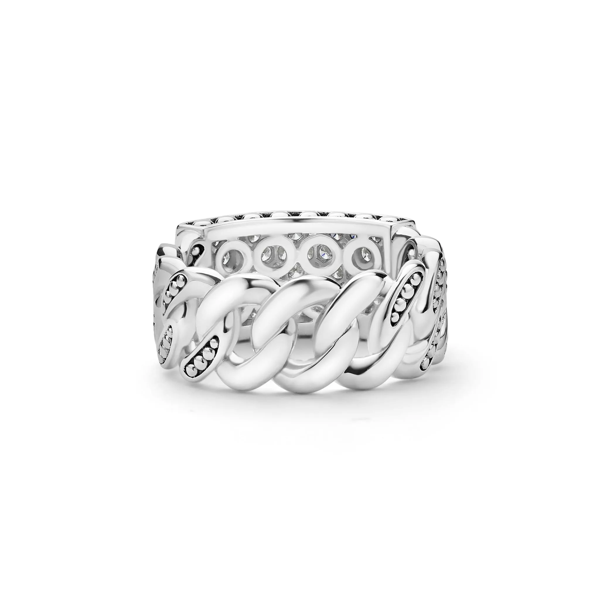 Anthem Silver Curb Link Diamond Ring sold by LAGOS product image thumbnail 4