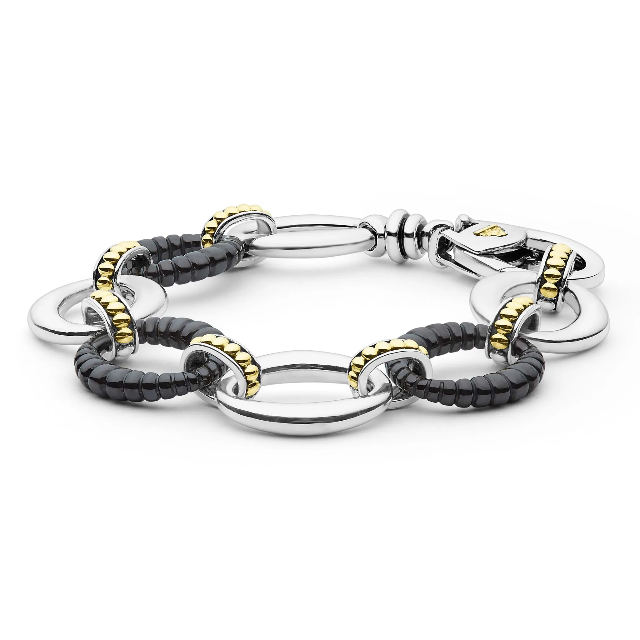 Black Caviar Two-Tone Black Ceramic Link Bracelet sold by LAGOS product image thumbnail 3