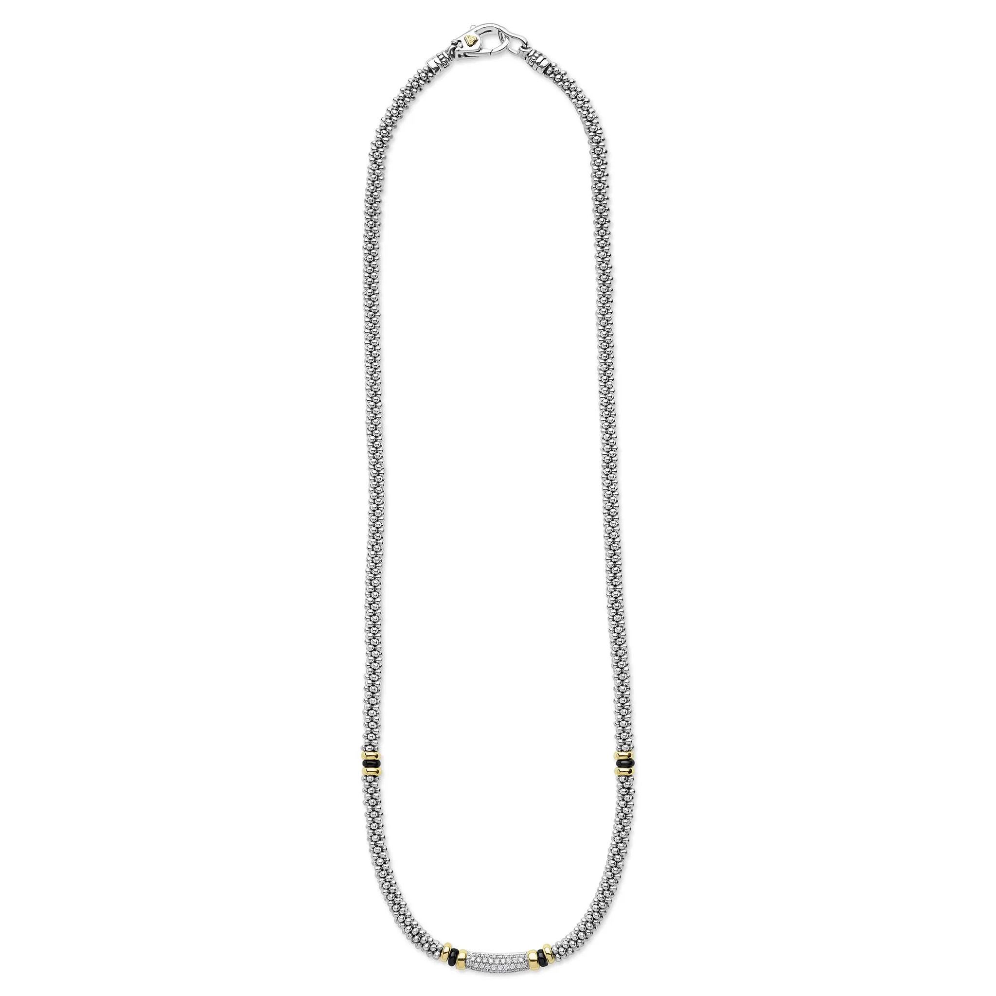 Black Caviar Two-Tone Black Ceramic Caviar Diamond Necklace sold by LAGOS product image thumbnail 3