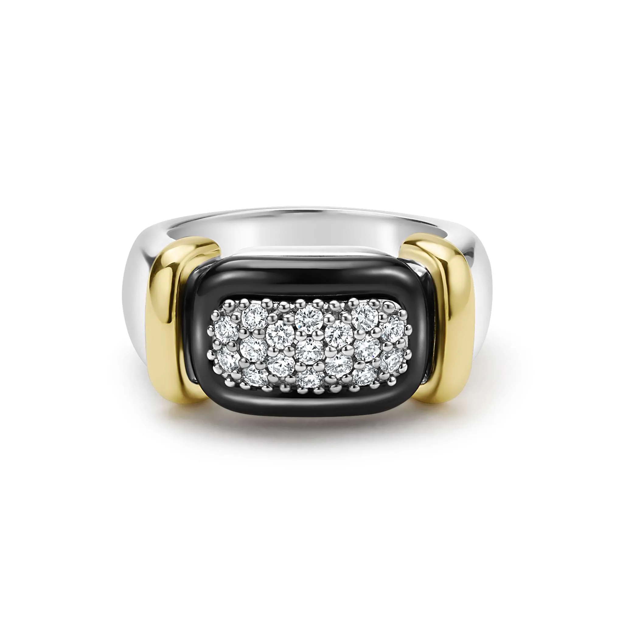Black Caviar Two-Tone Black Ceramic Diamond Ring sold by LAGOS product image thumbnail 5