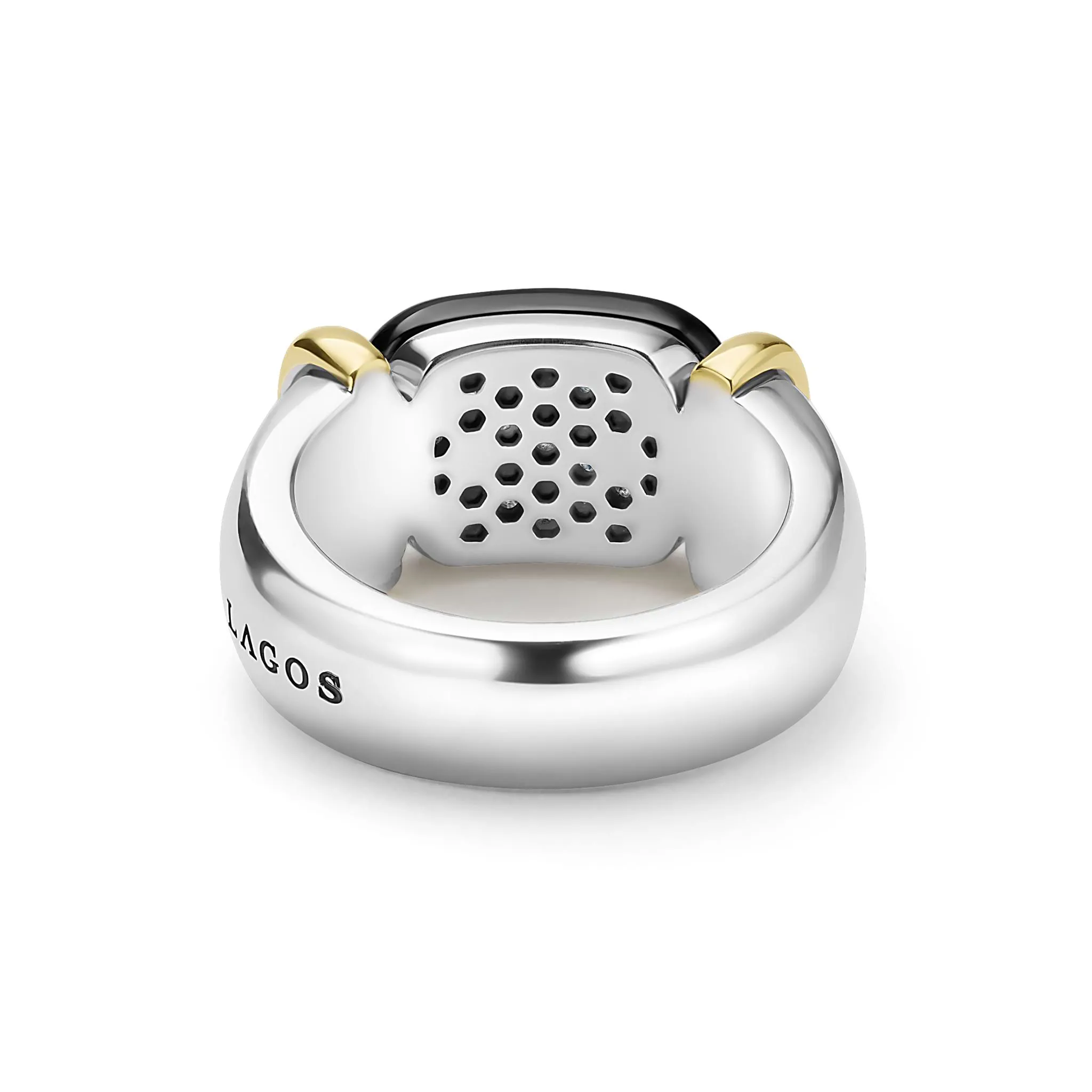 Black Caviar Two-Tone Black Ceramic Diamond Ring sold by LAGOS product image thumbnail 4