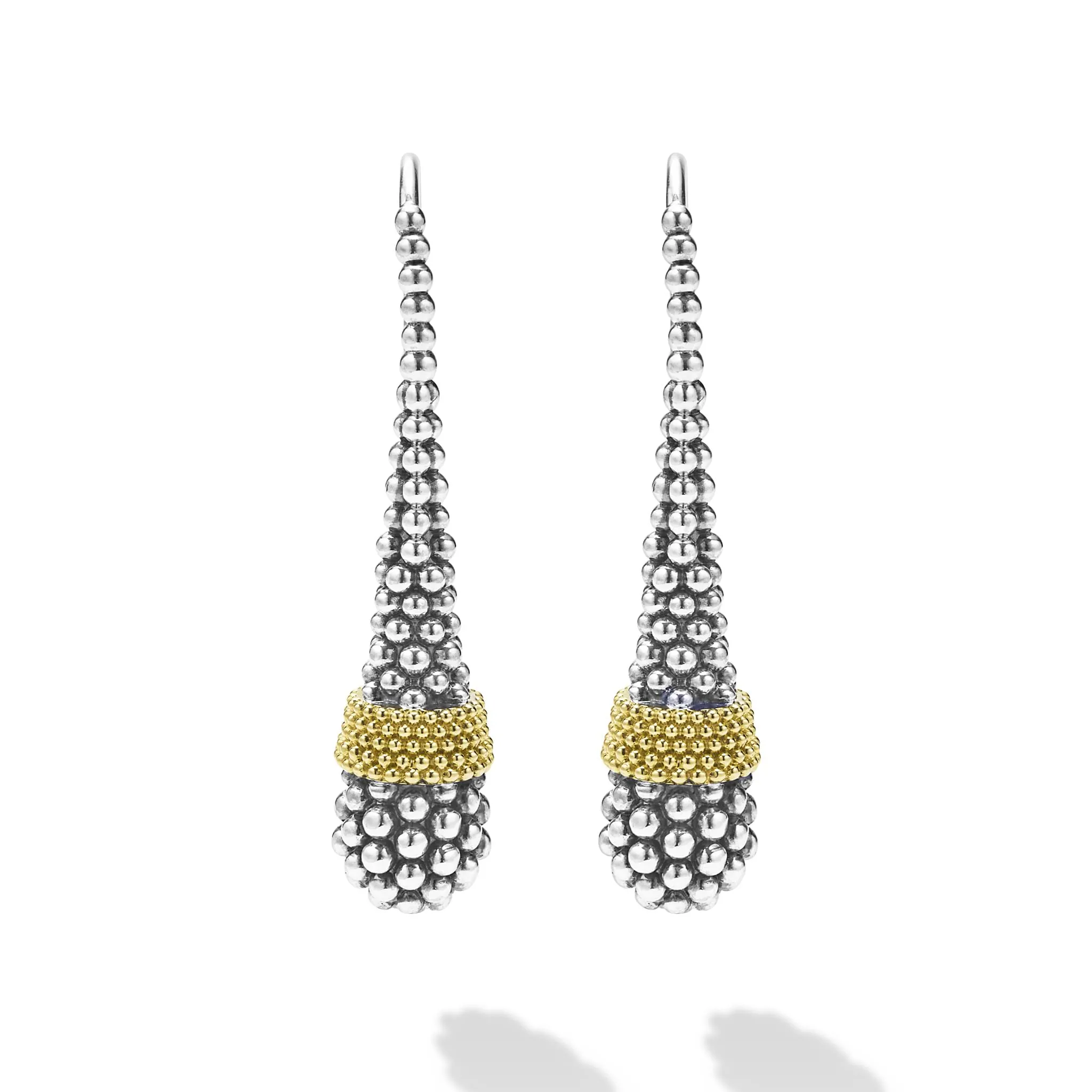 Signature Caviar Two-Tone Caviar Beaded Tear Drop Earrings sold by LAGOS product image thumbnail 3
