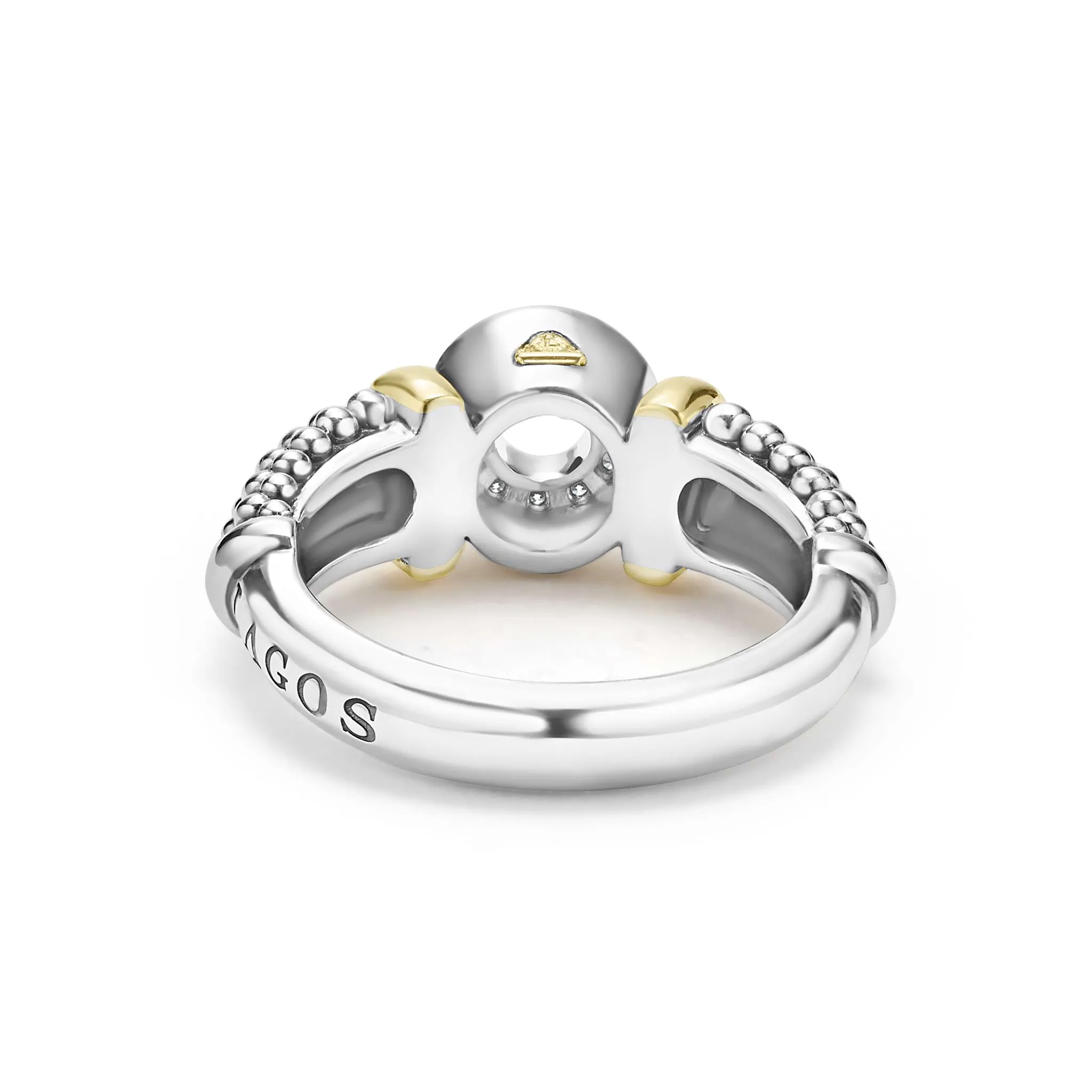 Signature Caviar Two-Tone Diamond Circle Caviar Ring sold by LAGOS product image thumbnail 4