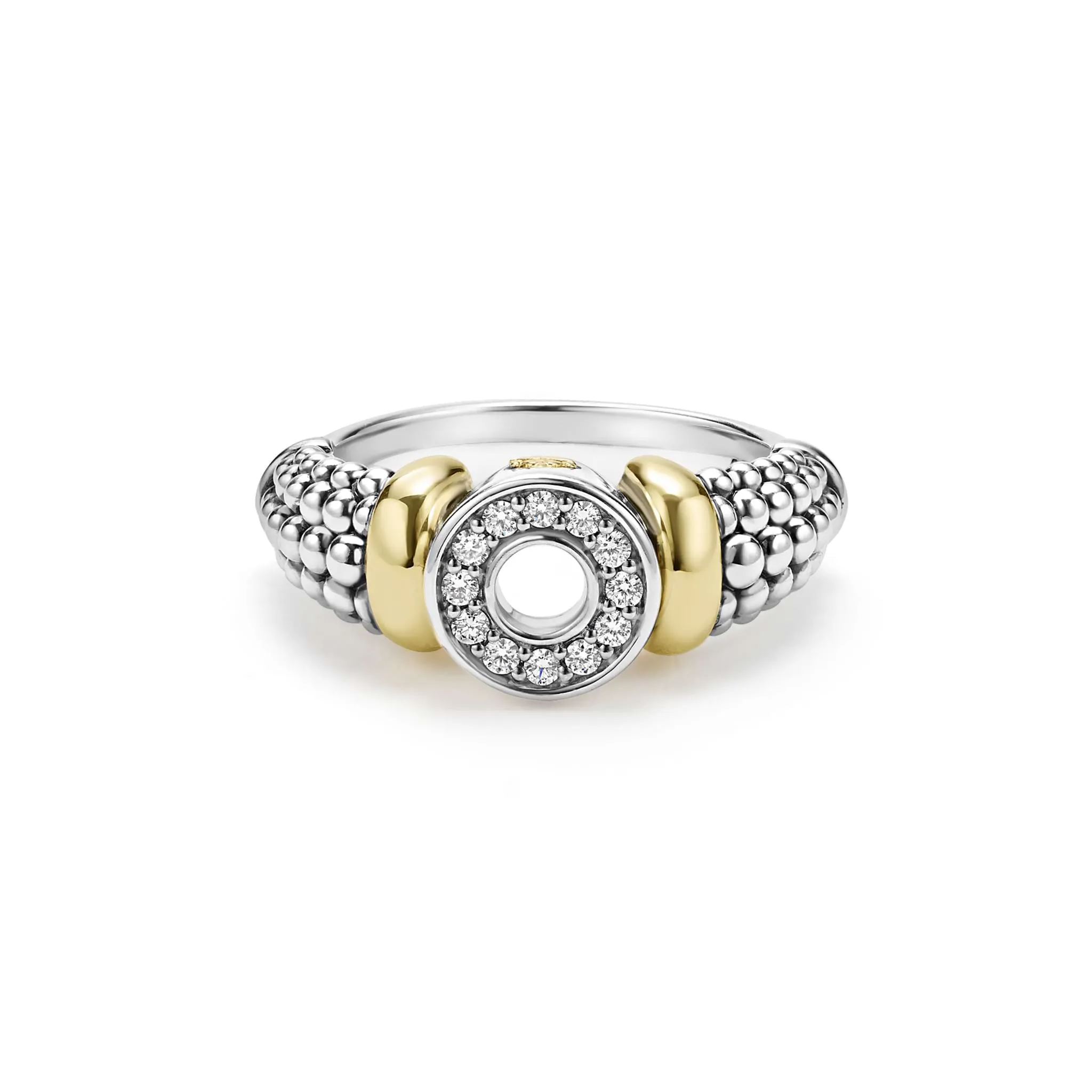 Signature Caviar Two-Tone Diamond Circle Caviar Ring sold by LAGOS product image thumbnail 5