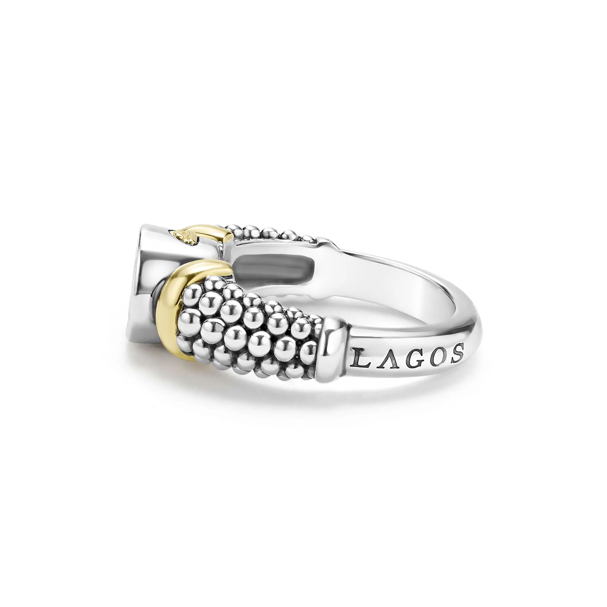 Signature Caviar Two-Tone Diamond Circle Caviar Ring sold by LAGOS product image thumbnail 3
