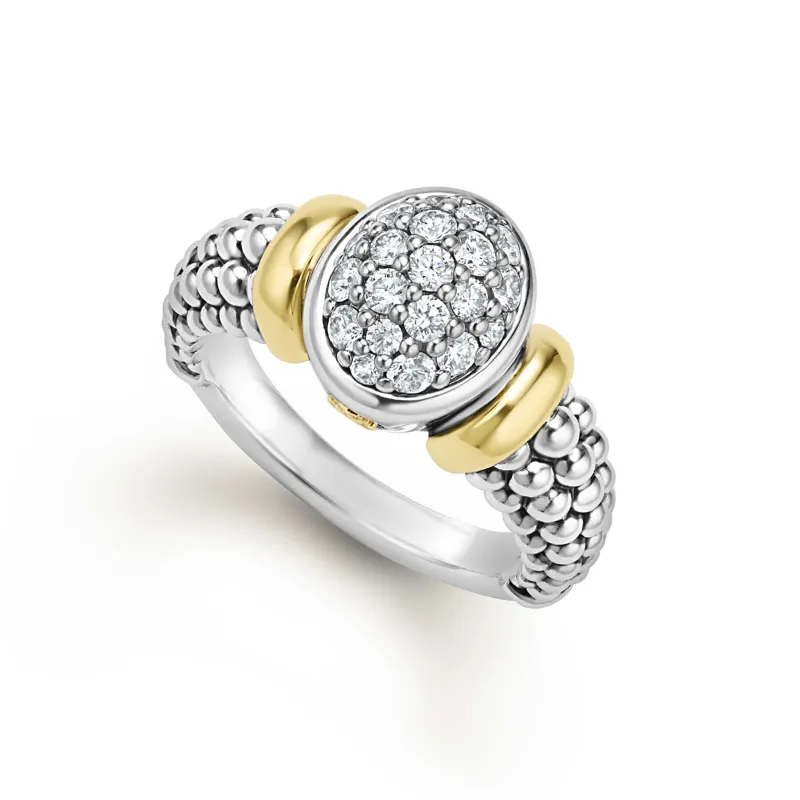 Signature Caviar Two-Tone Oval Caviar Diamond Ring sold by LAGOS