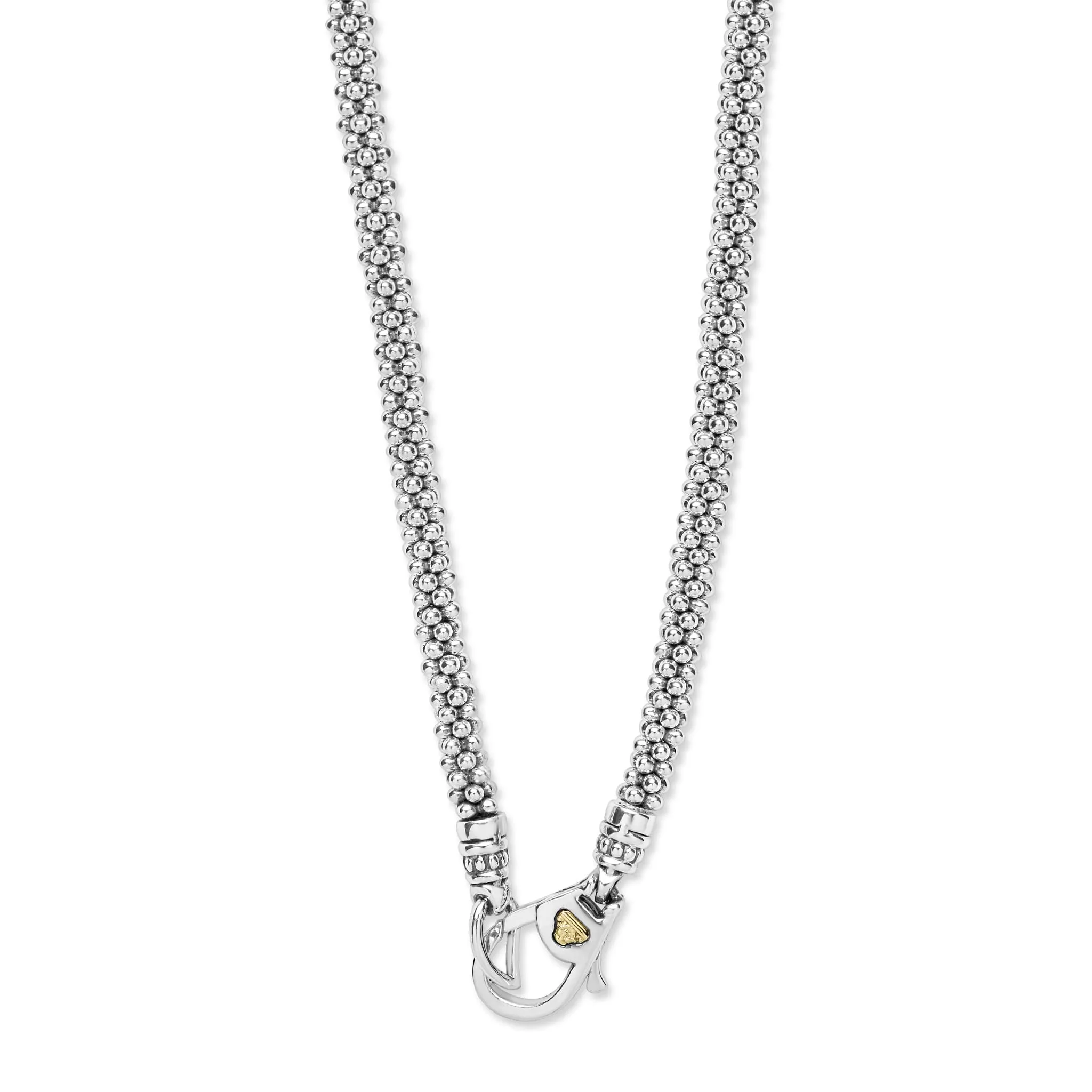 Signature Caviar Two-Tone Oval Caviar Diamond Necklace sold by LAGOS product image thumbnail 5