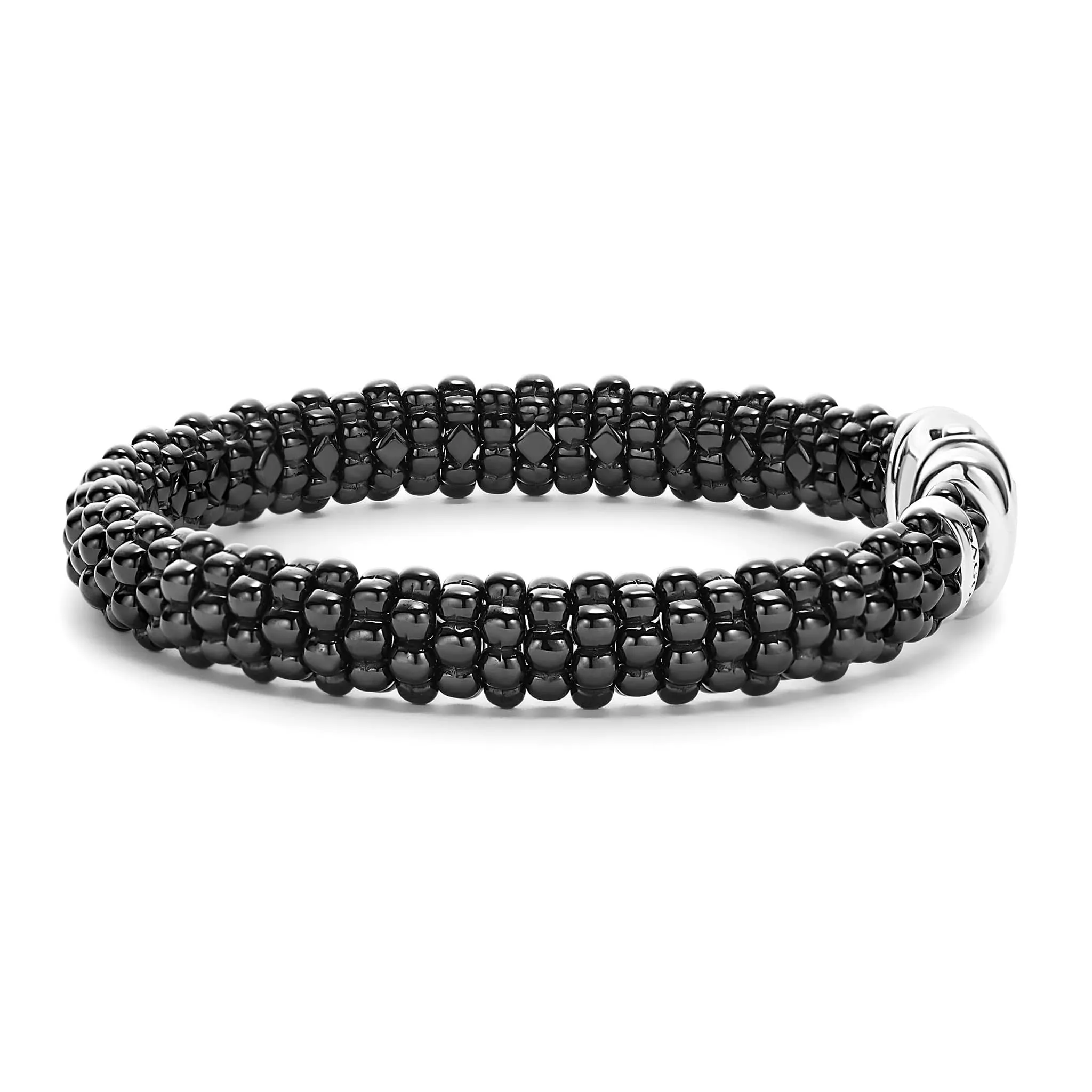 Black Caviar Black Ceramic Beaded Bracelet | 9mm sold by LAGOS product image thumbnail 4