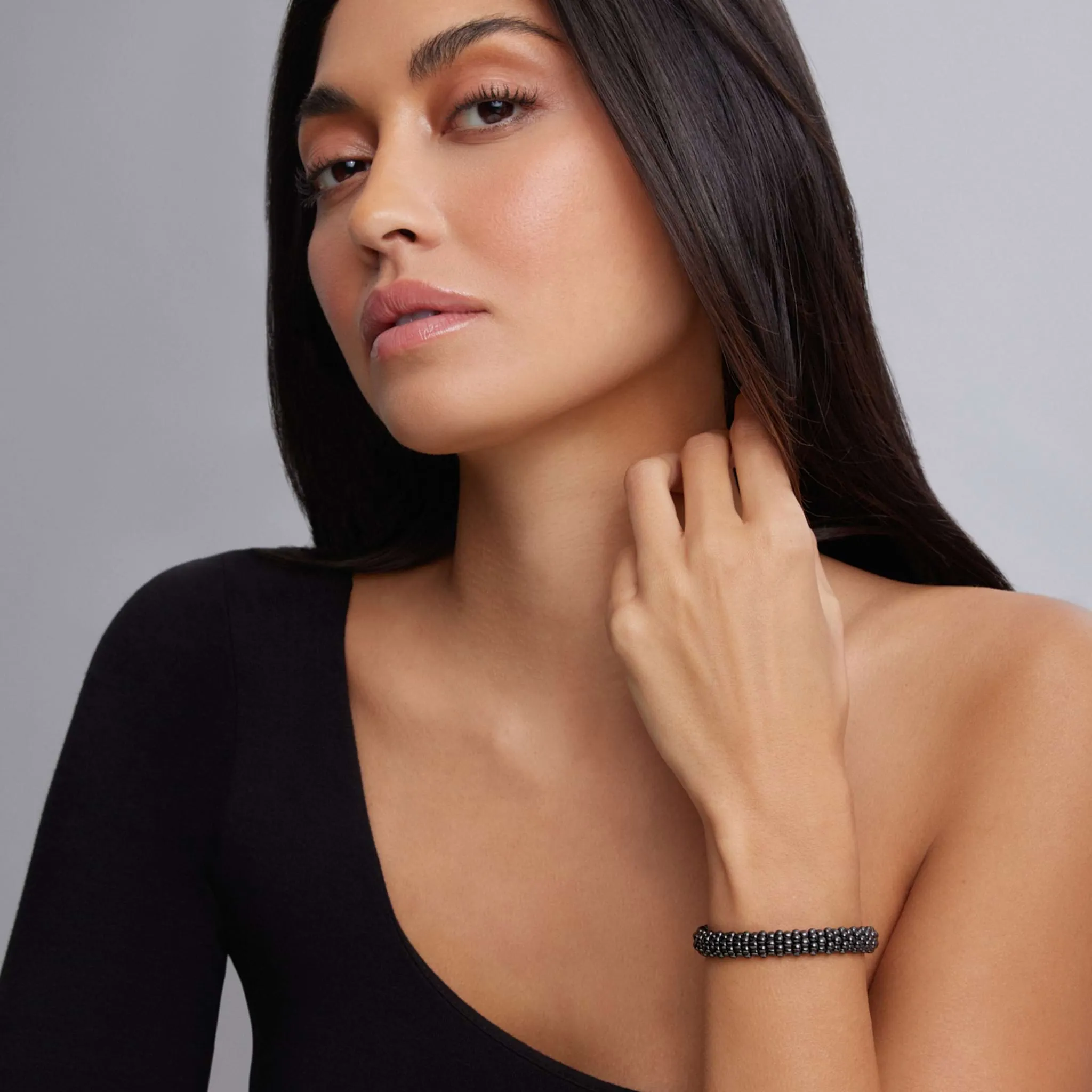 Black Caviar Black Ceramic Beaded Bracelet | 9mm sold by LAGOS product image thumbnail 2