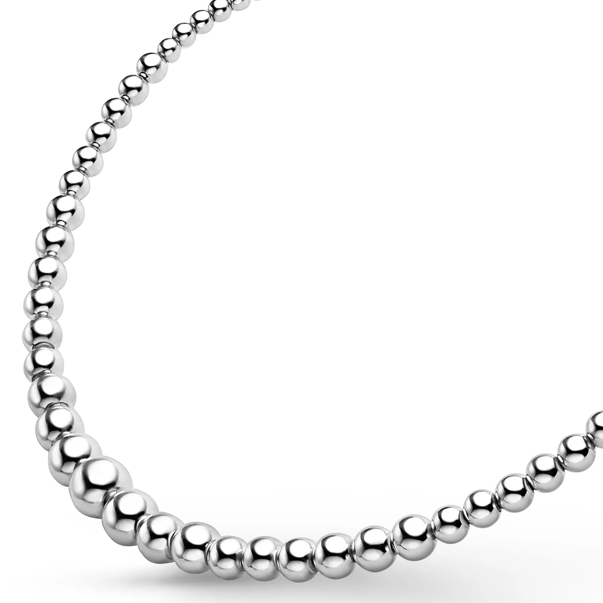 Caviar Bubbly Petite Silver Graduated Bead Necklace sold by LAGOS product image thumbnail 4