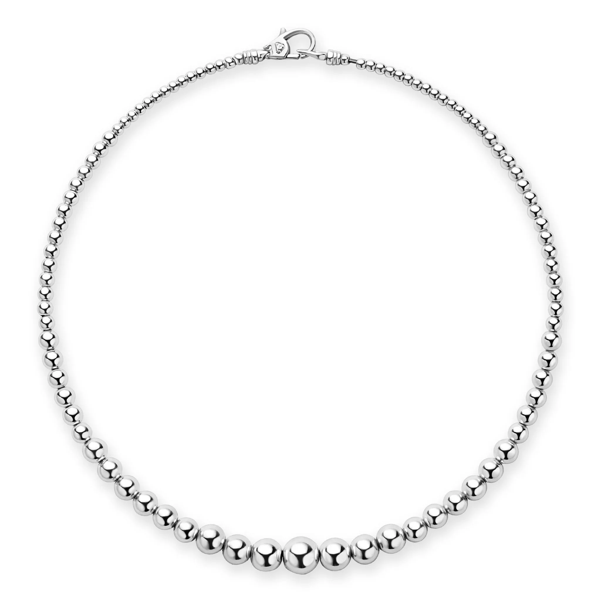 Caviar Bubbly Petite Silver Graduated Bead Necklace sold by LAGOS product image thumbnail 3