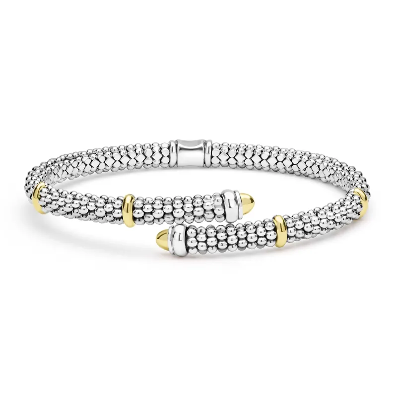 Signature Caviar Two-Tone Caviar Versa Bypass Bracelet | 5mm sold by LAGOS