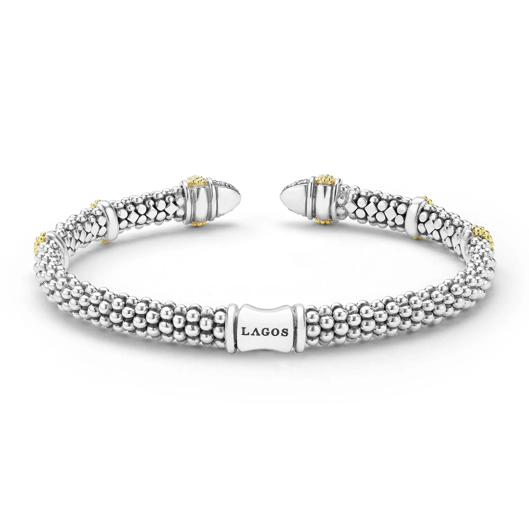 Caviar Lux Two-Tone Caviar Diamond Versa Torque Bracelet | 5mm sold by LAGOS product image thumbnail 4