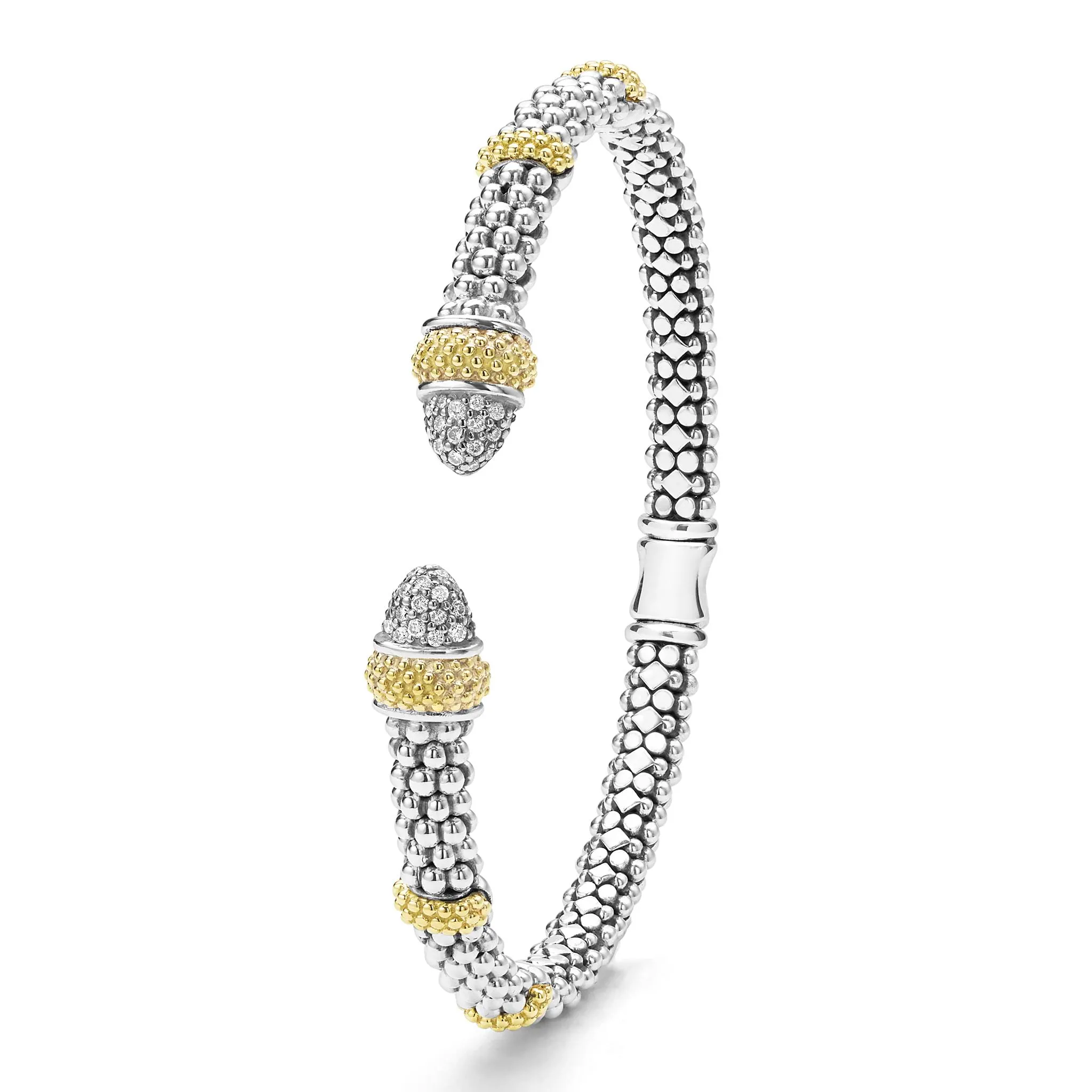 Caviar Lux Two-Tone Caviar Diamond Versa Torque Bracelet | 5mm sold by LAGOS product image thumbnail 5