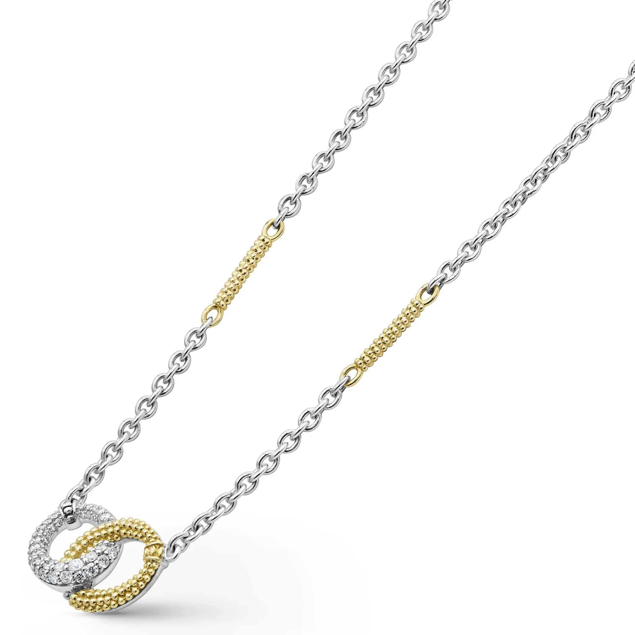 Caviar Lux Two-Tone Link Diamond Necklace sold by LAGOS product image thumbnail 4