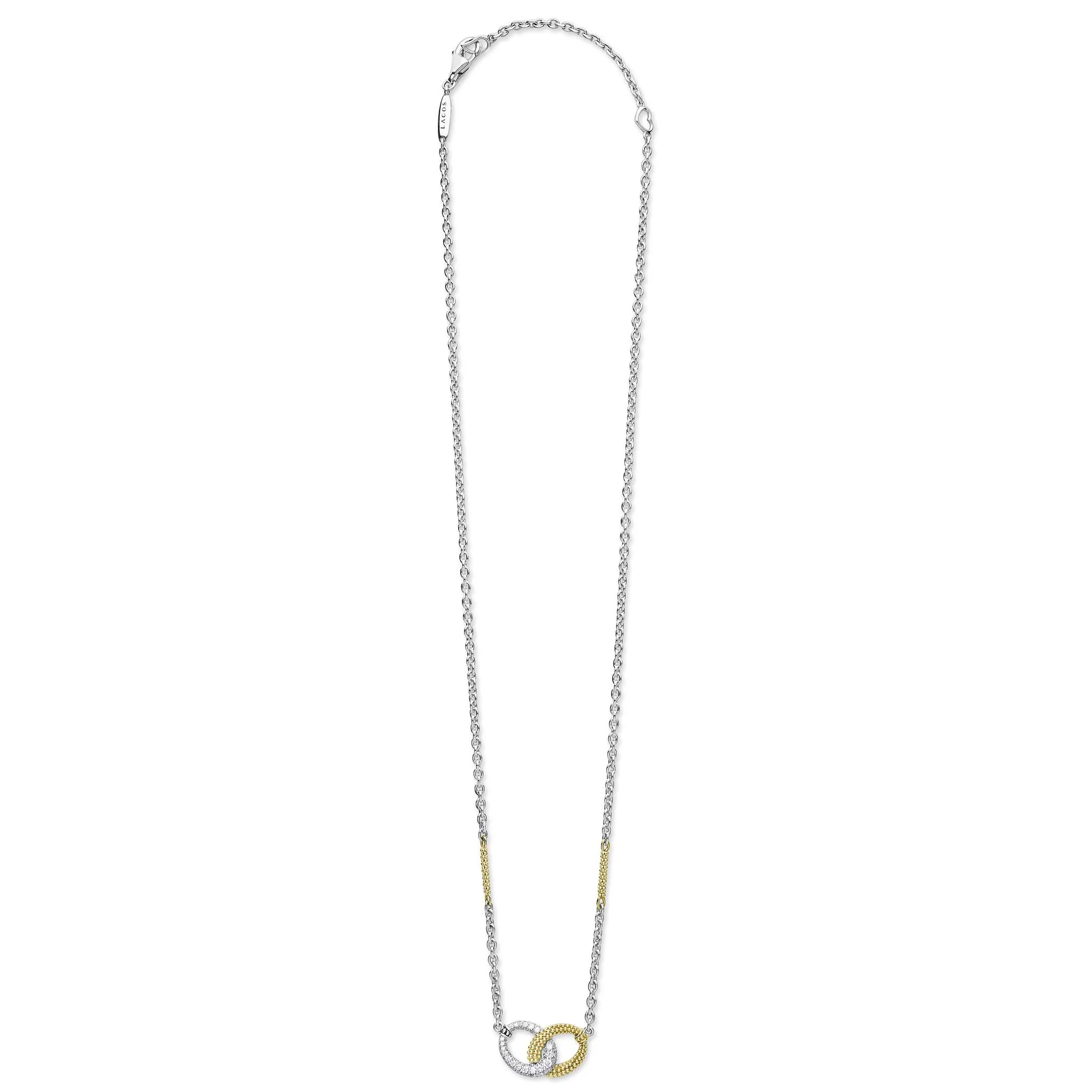 Caviar Lux Two-Tone Link Diamond Necklace sold by LAGOS product image thumbnail 3