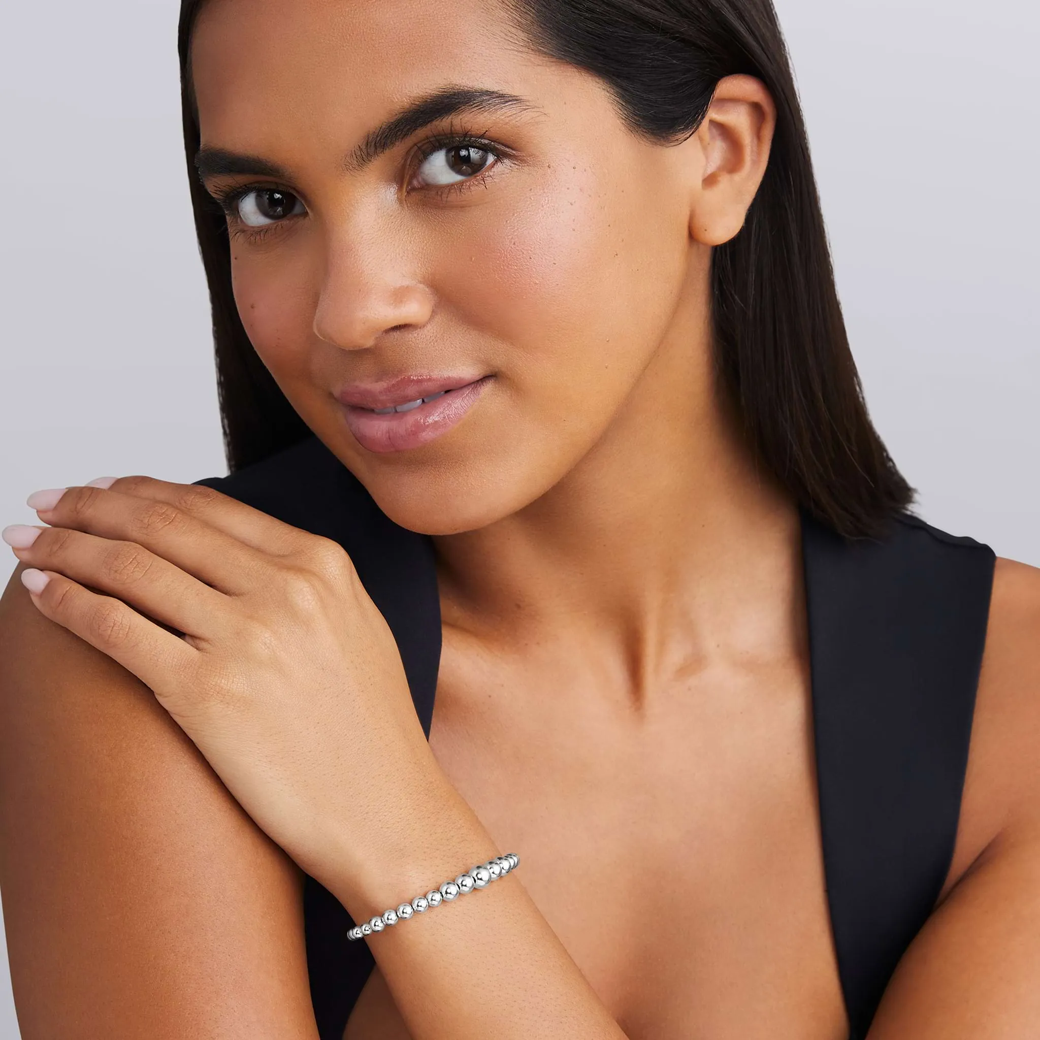 Caviar Bubbly Silver Beaded Cuff Bracelet sold by LAGOS product image thumbnail 2