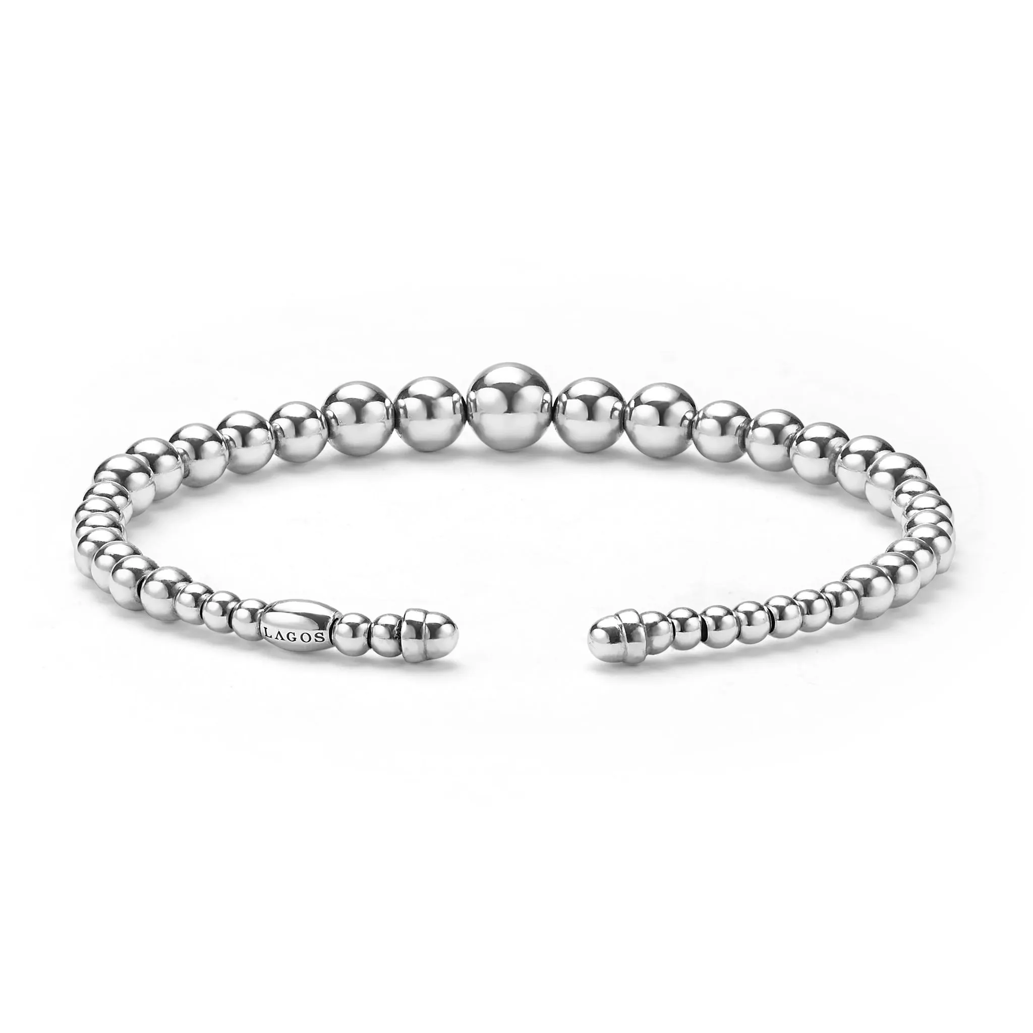 Caviar Bubbly Silver Beaded Cuff Bracelet sold by LAGOS product image thumbnail 4