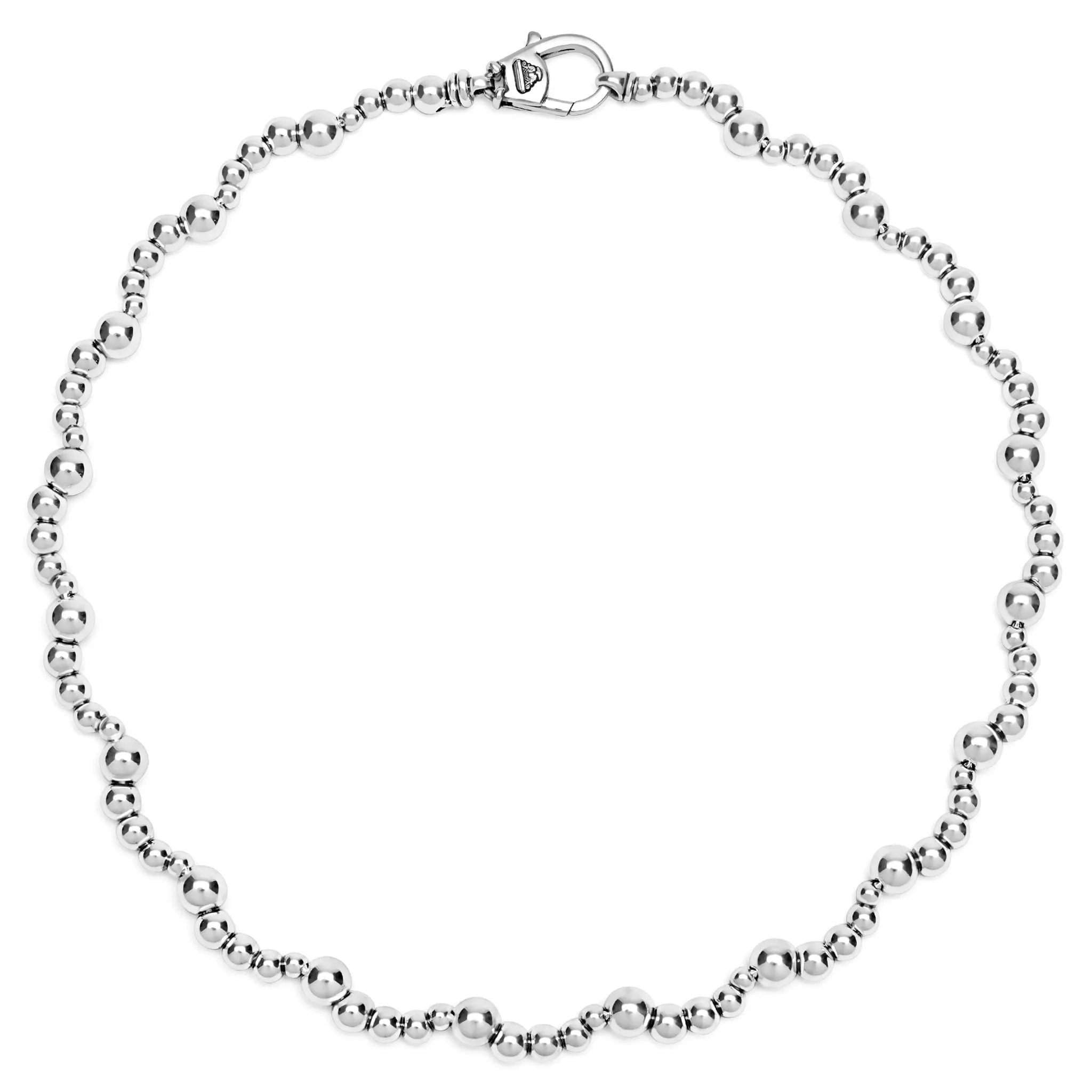 Caviar Bubbly Silver Beaded Scalloped Necklace sold by LAGOS product image thumbnail 3