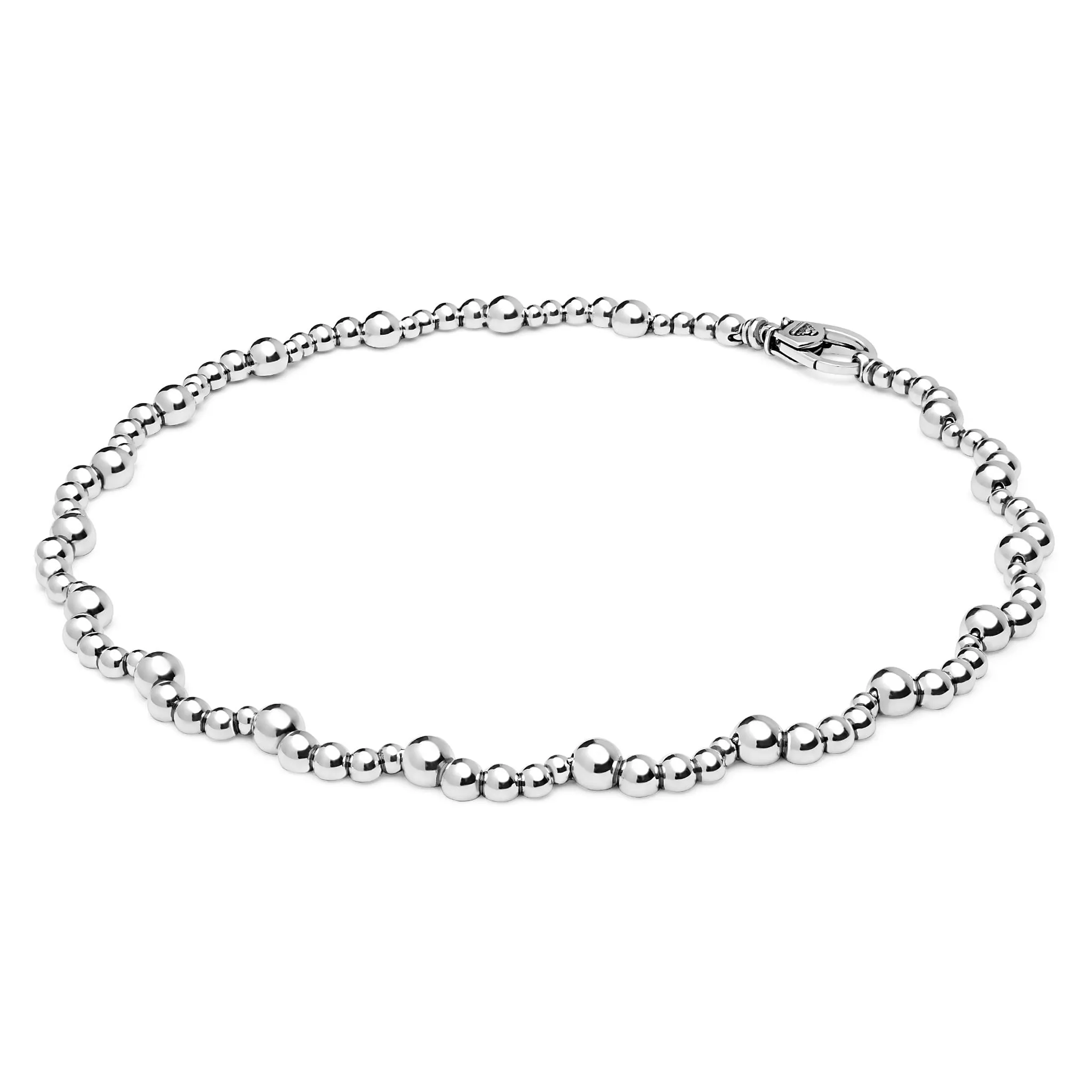 Caviar Bubbly Silver Beaded Scalloped Necklace sold by LAGOS product image thumbnail 4