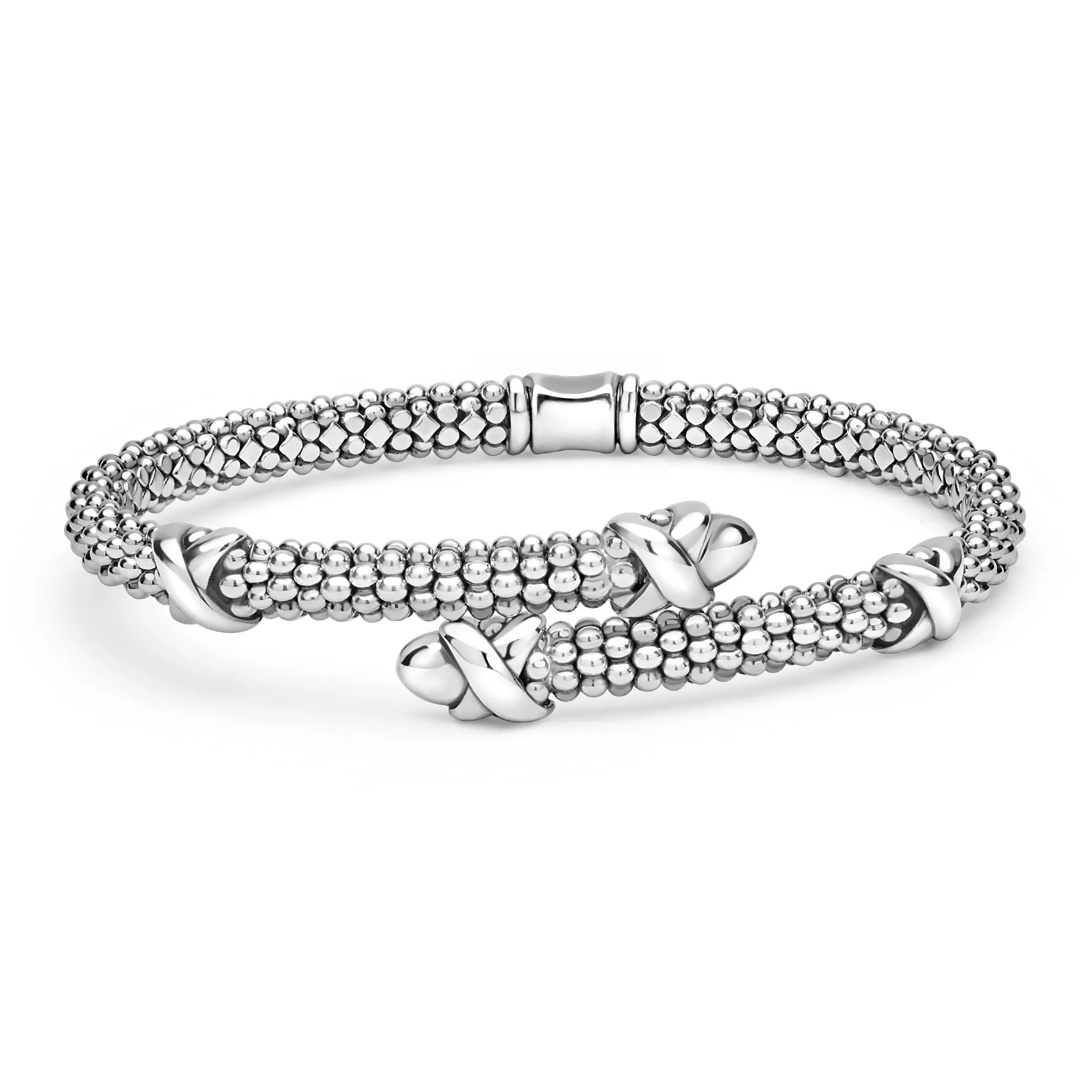 Embrace Silver X Station Versa Bypass Bracelet | 5mm sold by LAGOS